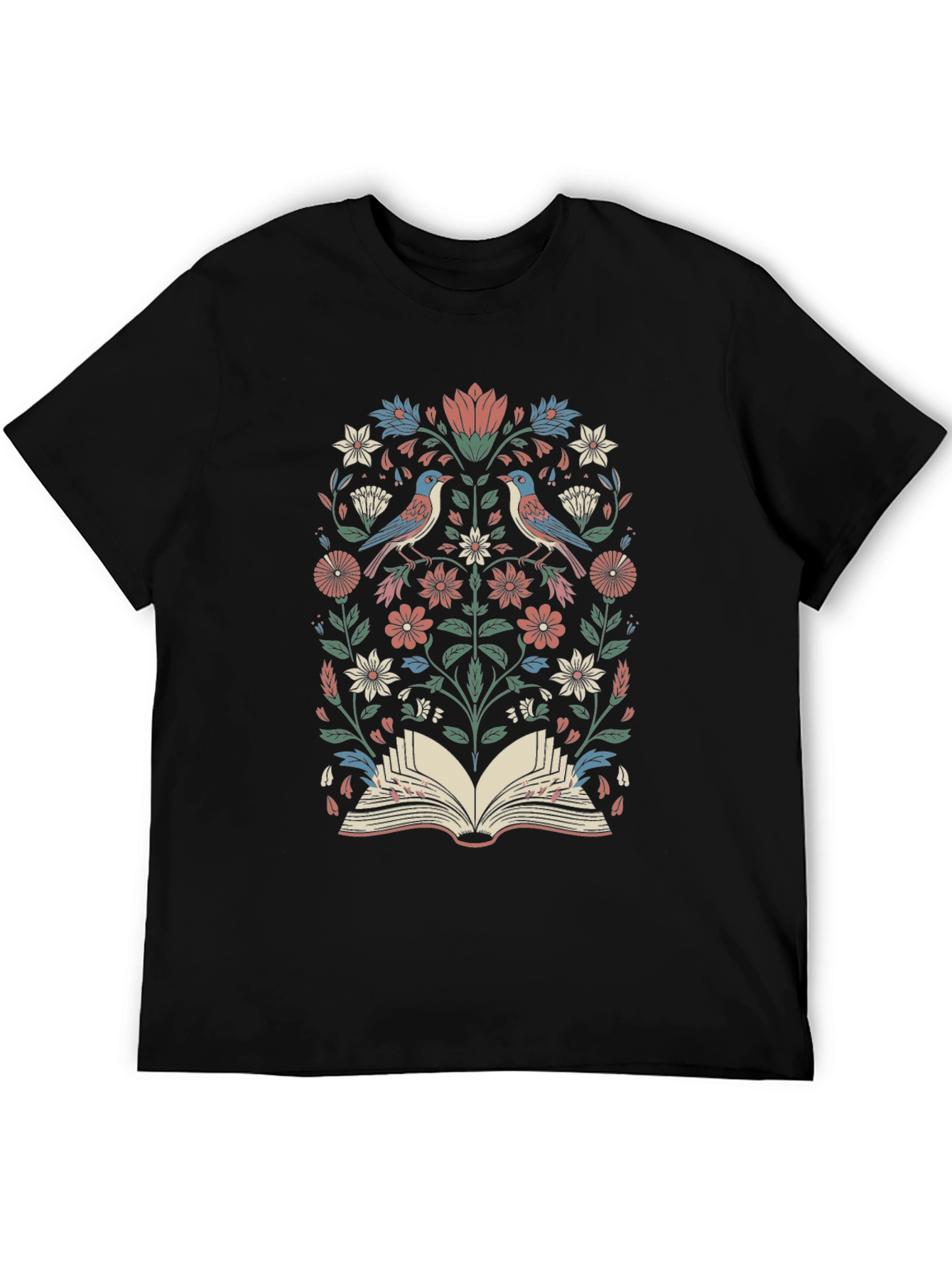 Floral Book T-Shirt: Birds & Blossoms Tee