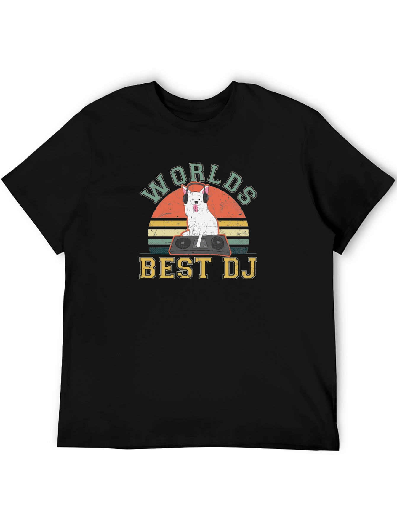 Worlds Best DJ Dog Graphic T-Shirt