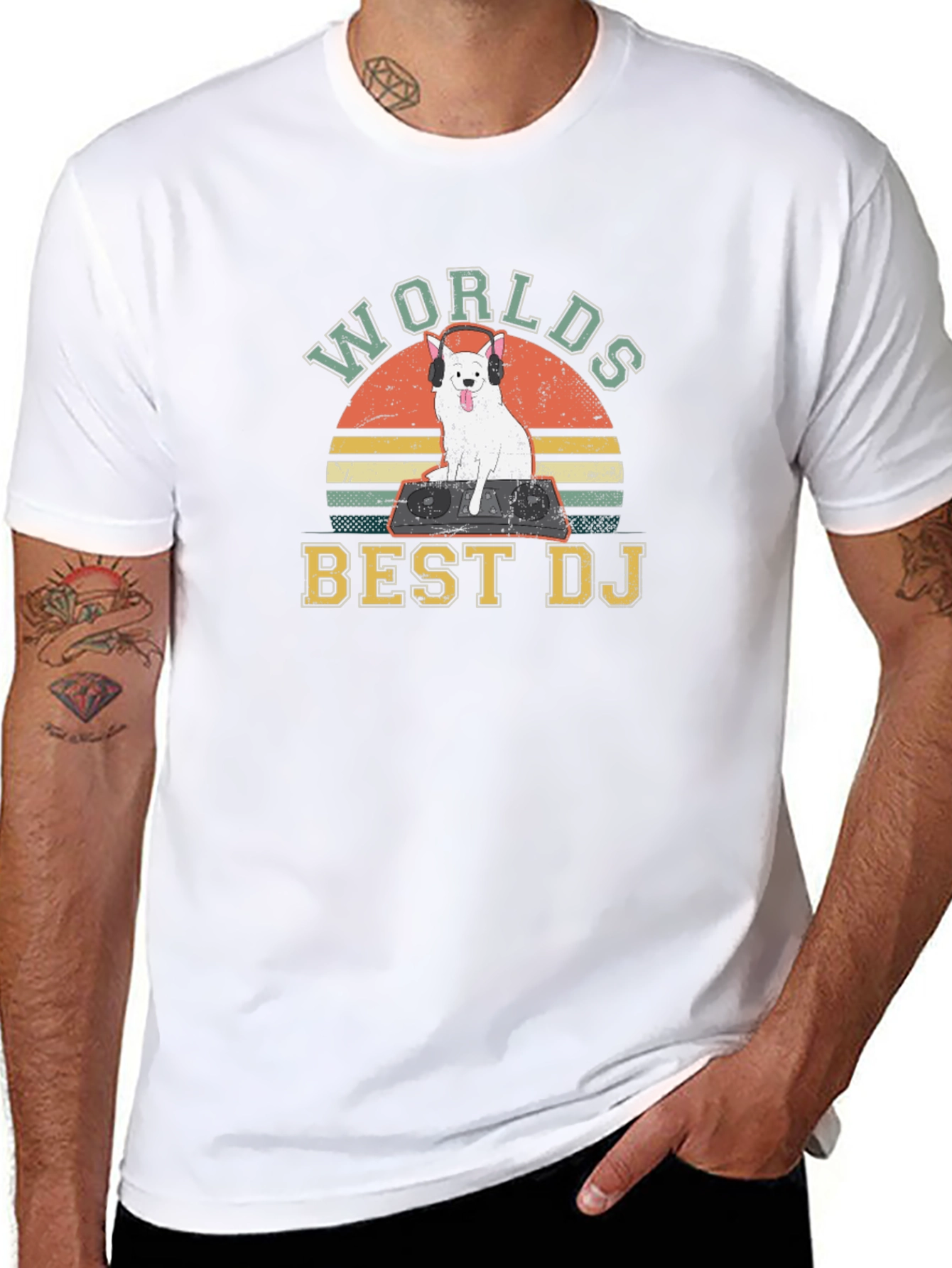 Worlds Best DJ Dog Graphic T-Shirt