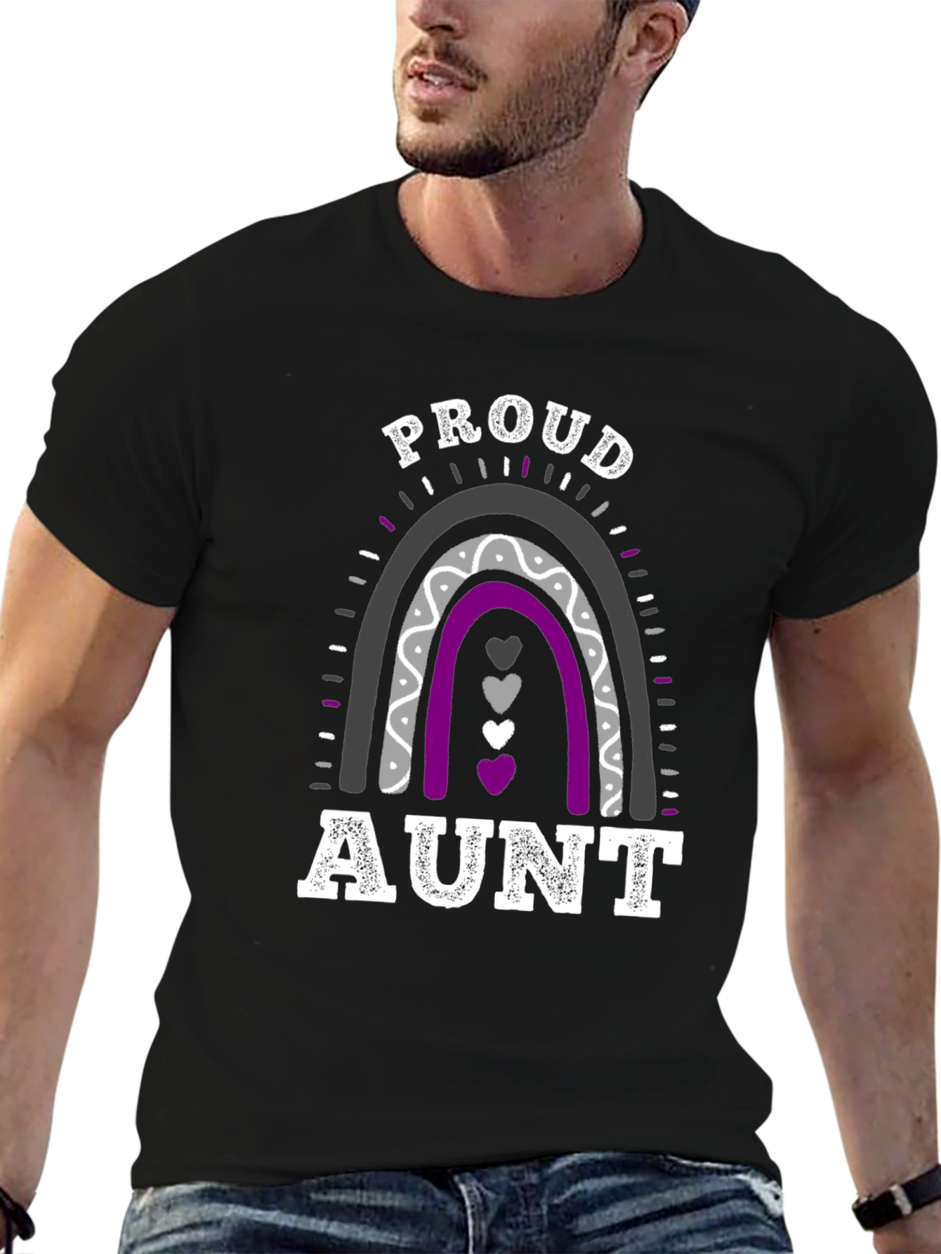 Proud Aunt Ace Pride Rainbow T-Shirt