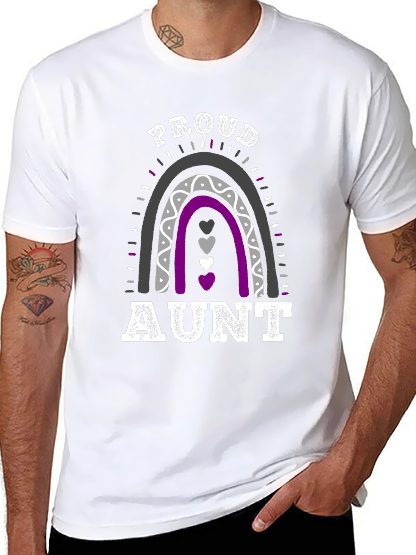 Proud Aunt Ace Pride Rainbow T-Shirt