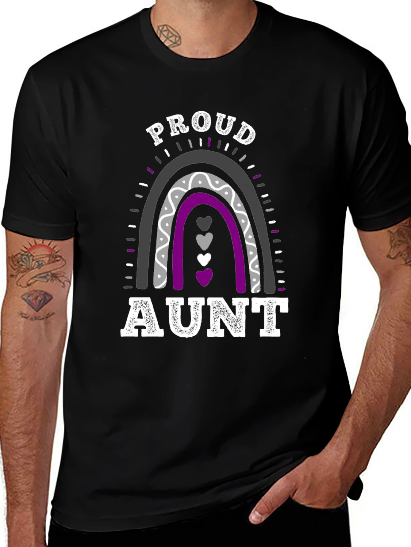 Proud Aunt Ace Pride Rainbow T-Shirt