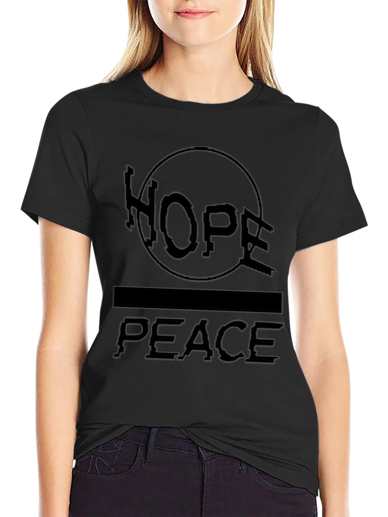 Hope Peace T-Shirt: Black Graphic Tee for Men