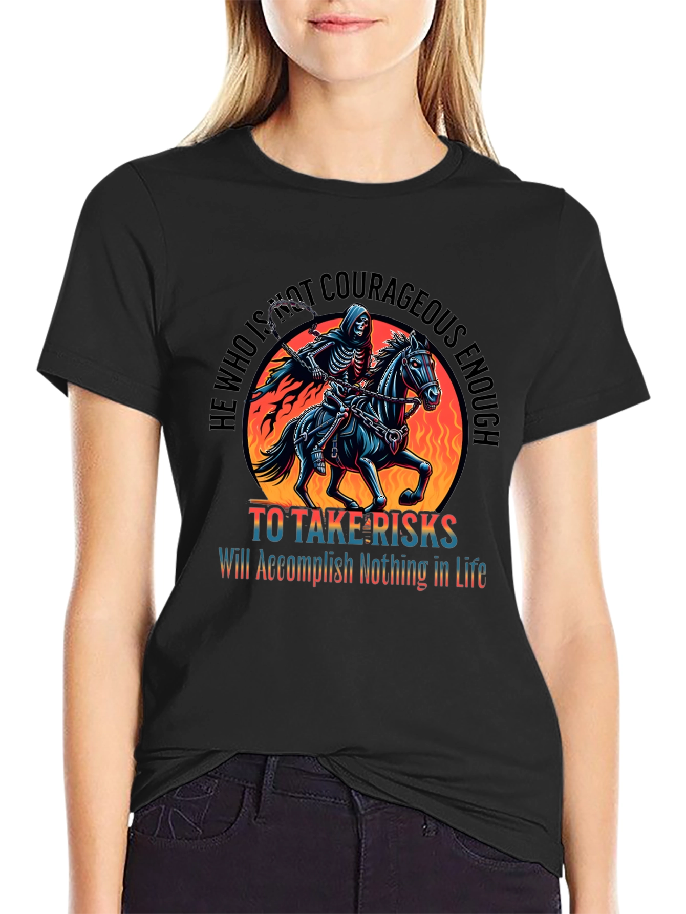 Courageous Grim Reaper Graphic Tee - Black