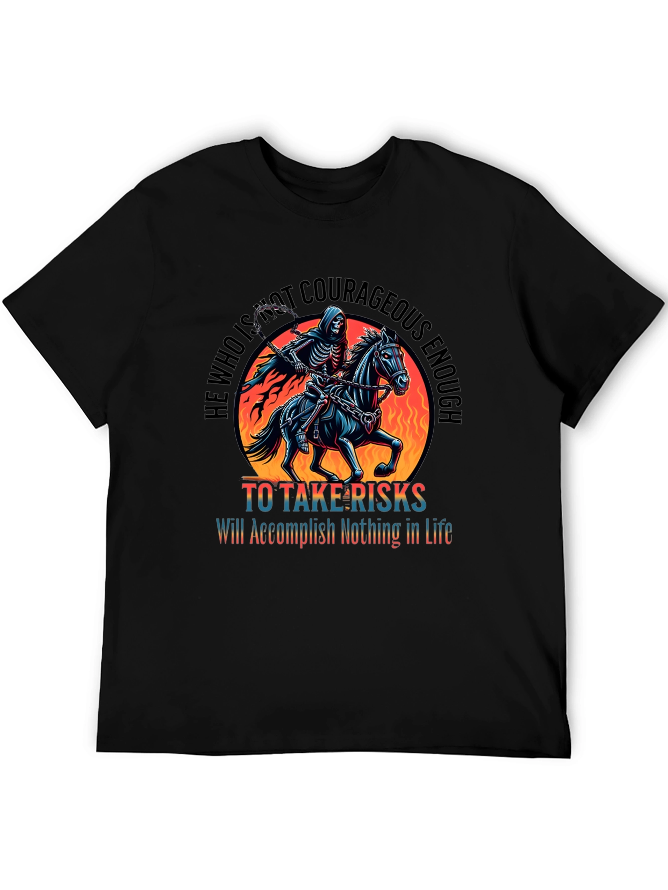 Courageous Grim Reaper Graphic Tee - Black