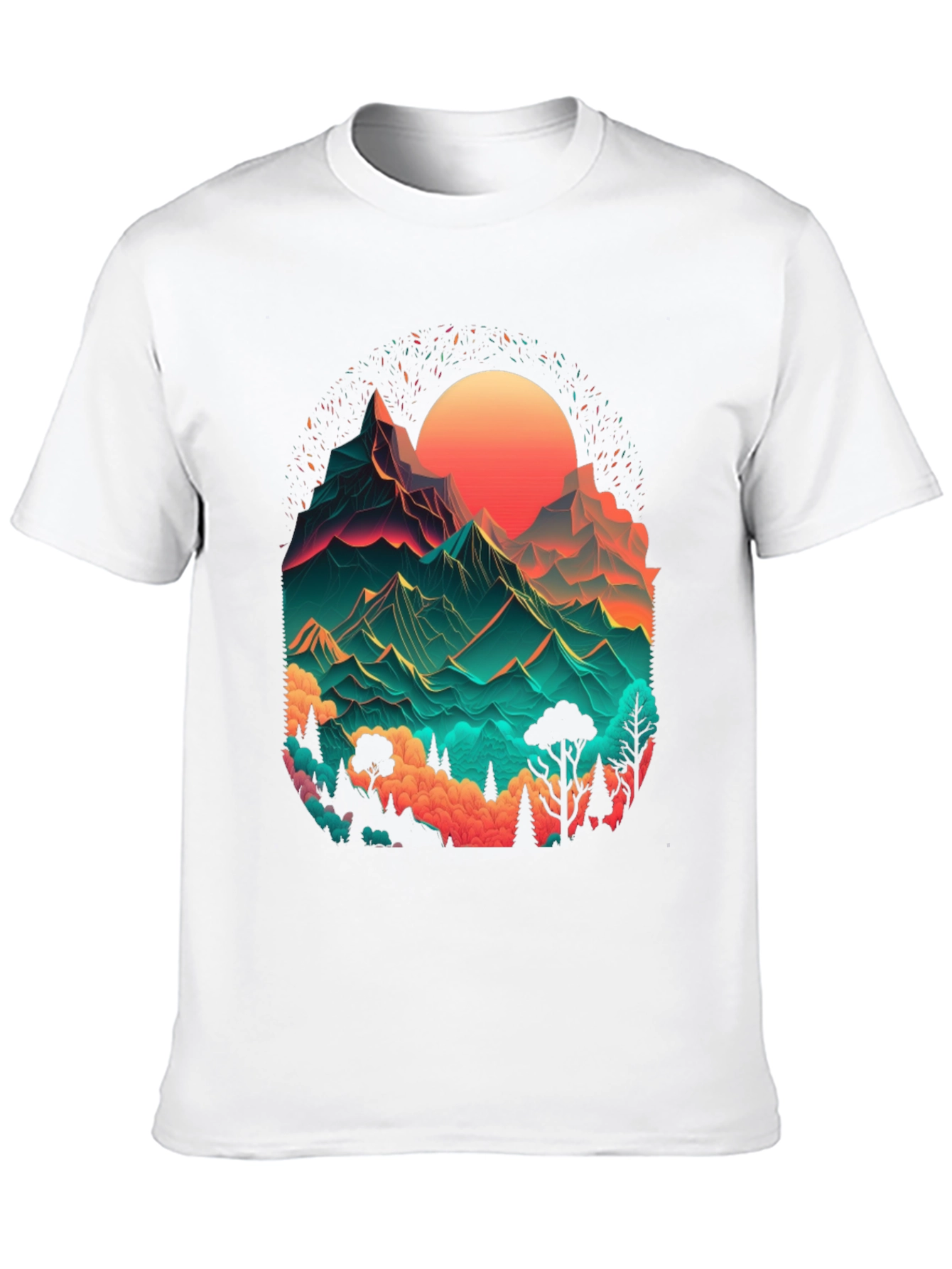 Neon Mountain Graphic Tee - Mens Black T-Shirt