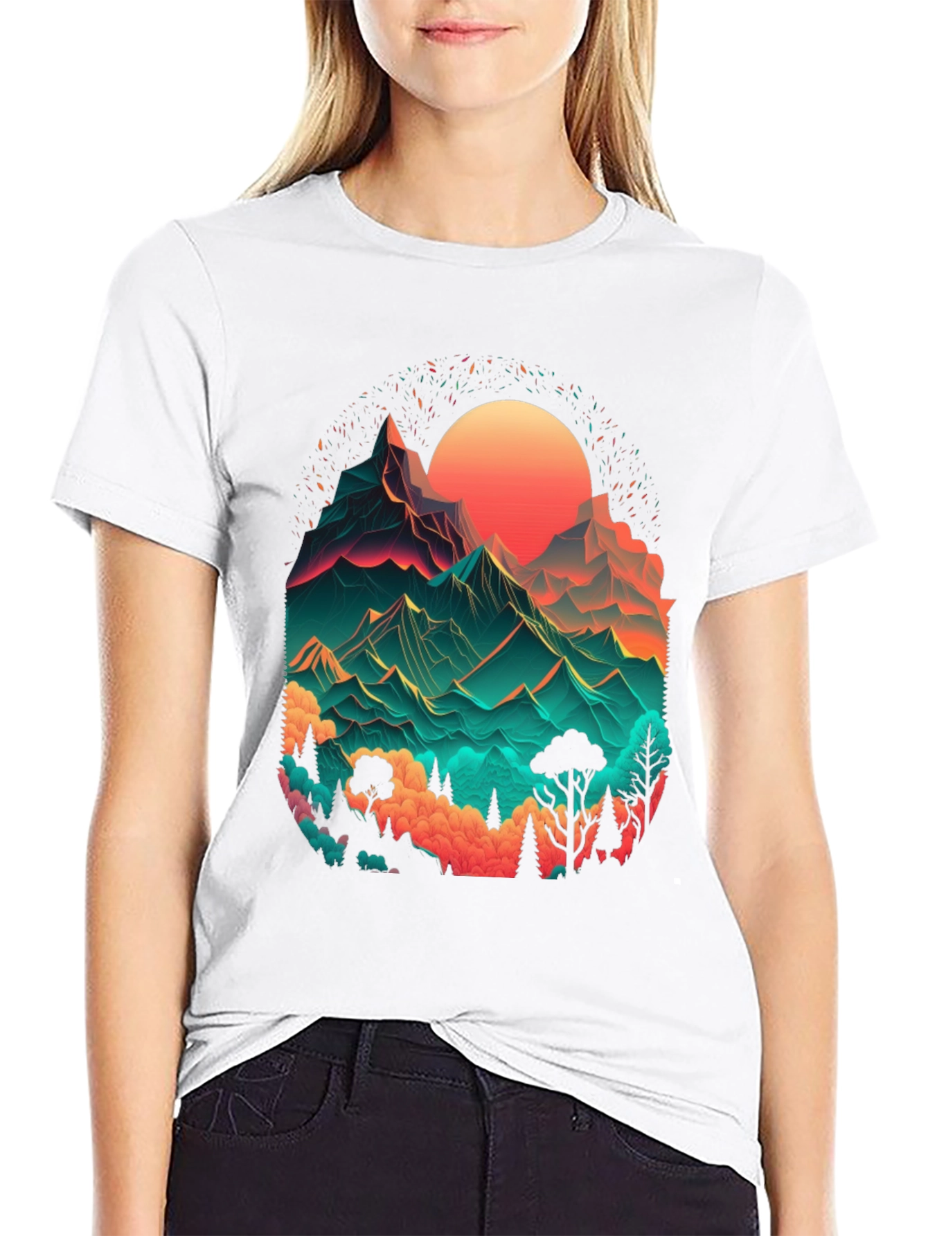 Neon Mountain Graphic Tee - Mens Black T-Shirt