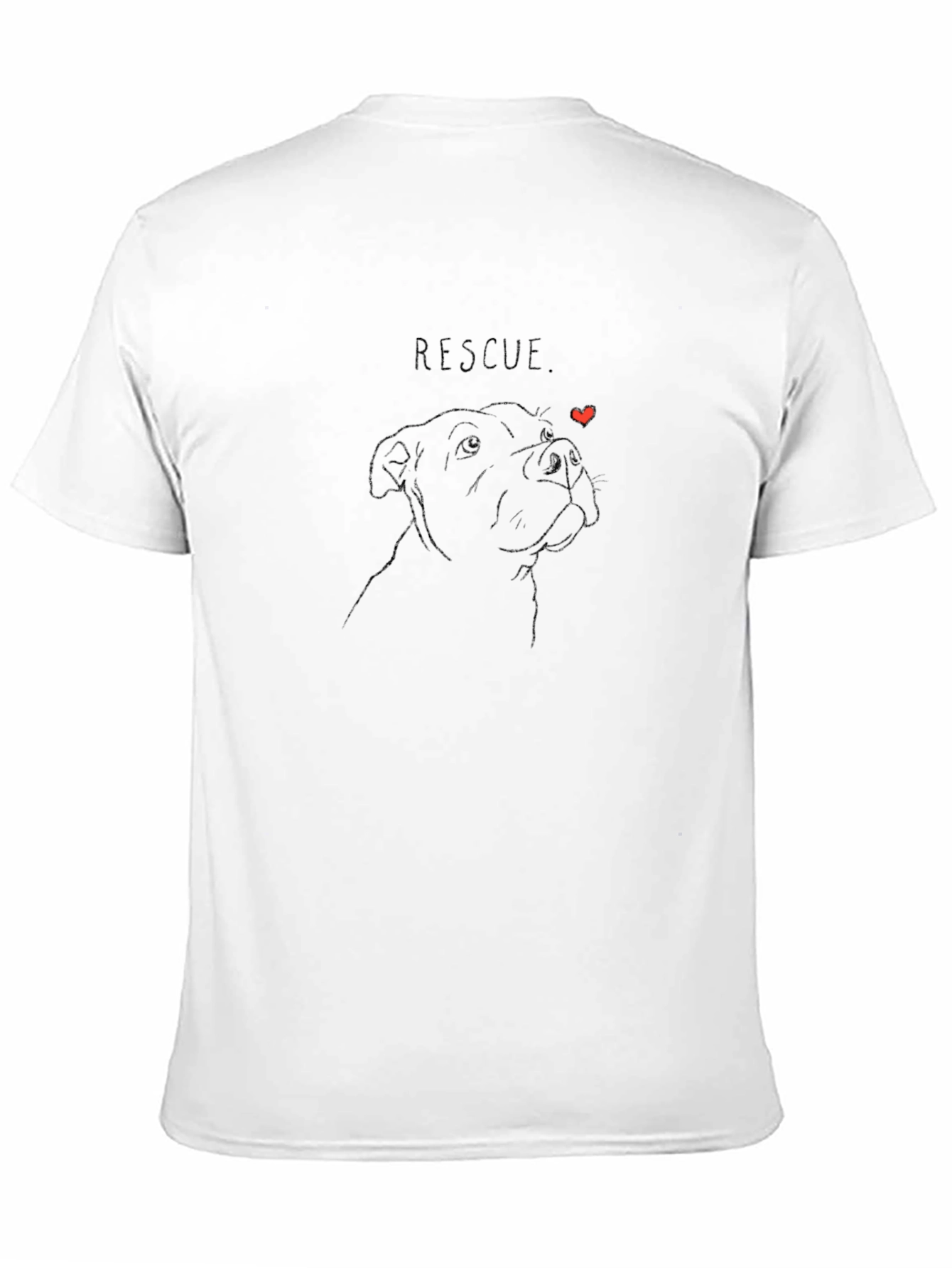 Rescue Dog Line Art T-Shirt
