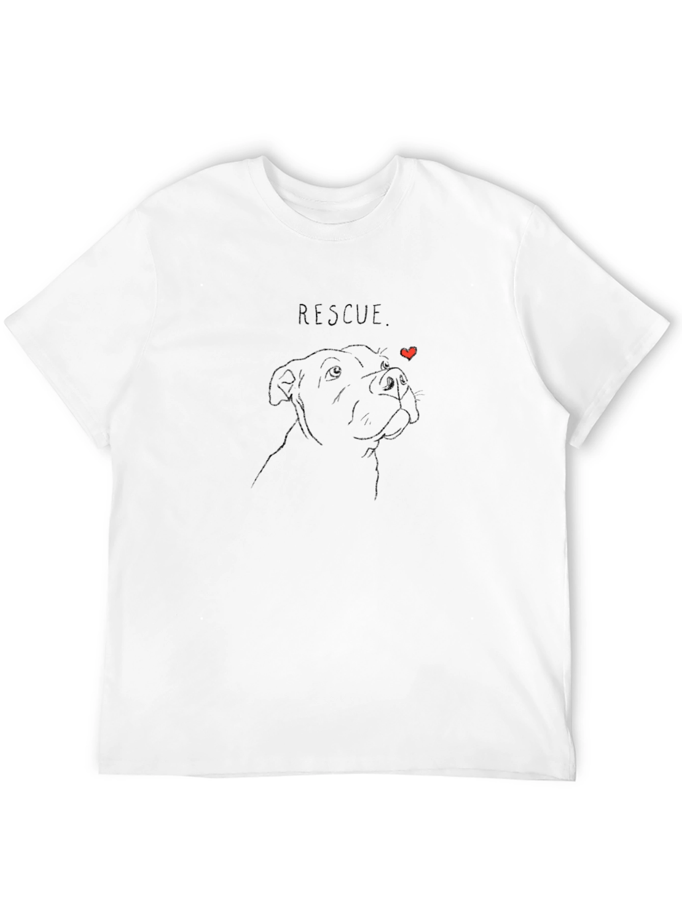 Rescue Dog Line Art T-Shirt