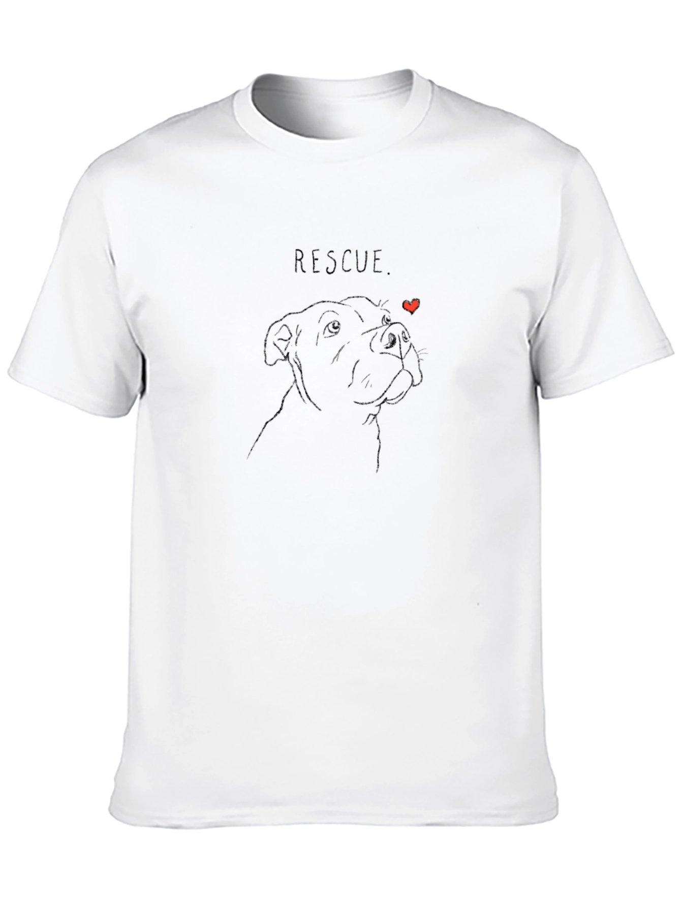 Rescue Dog Line Art T-Shirt