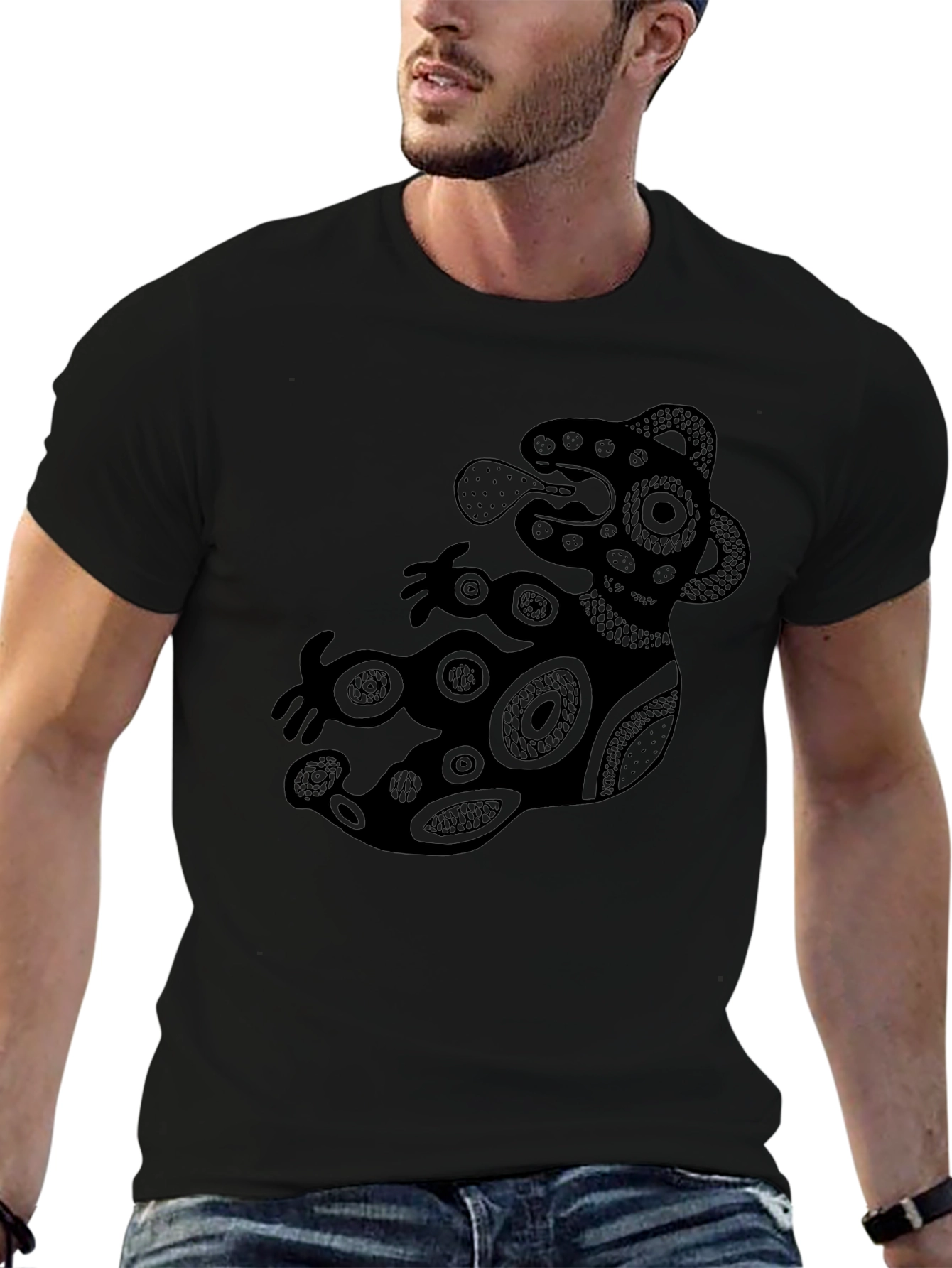 Aztec Art Black T-Shirt for Men