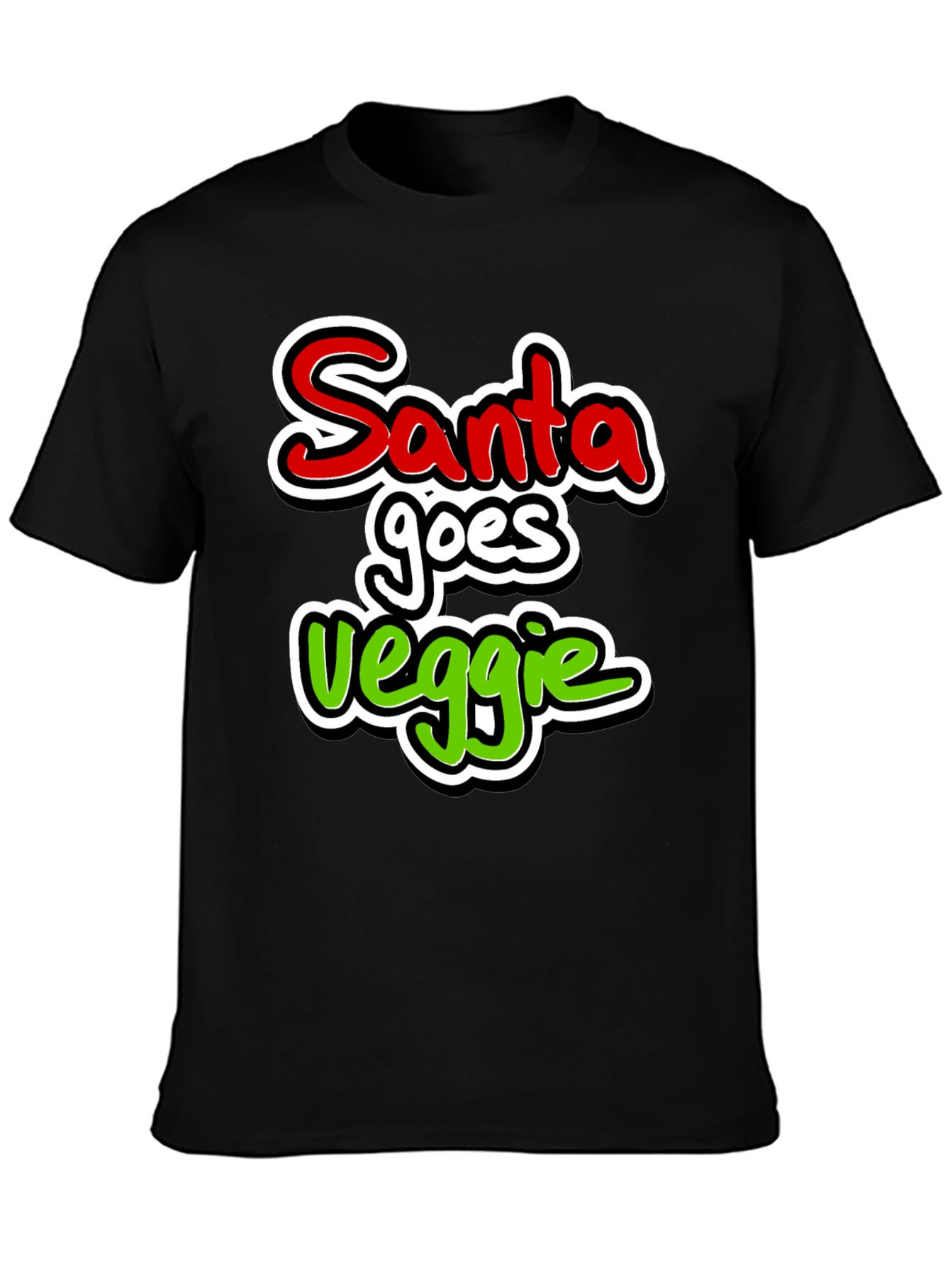 Santa Goes Veggie Graphic T-Shirt