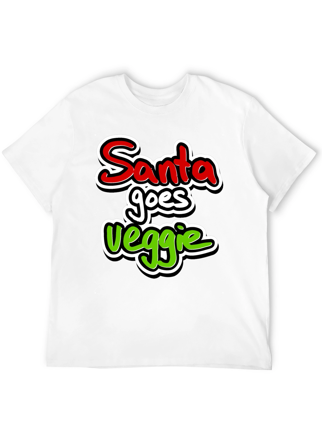 Santa Goes Veggie Graphic T-Shirt