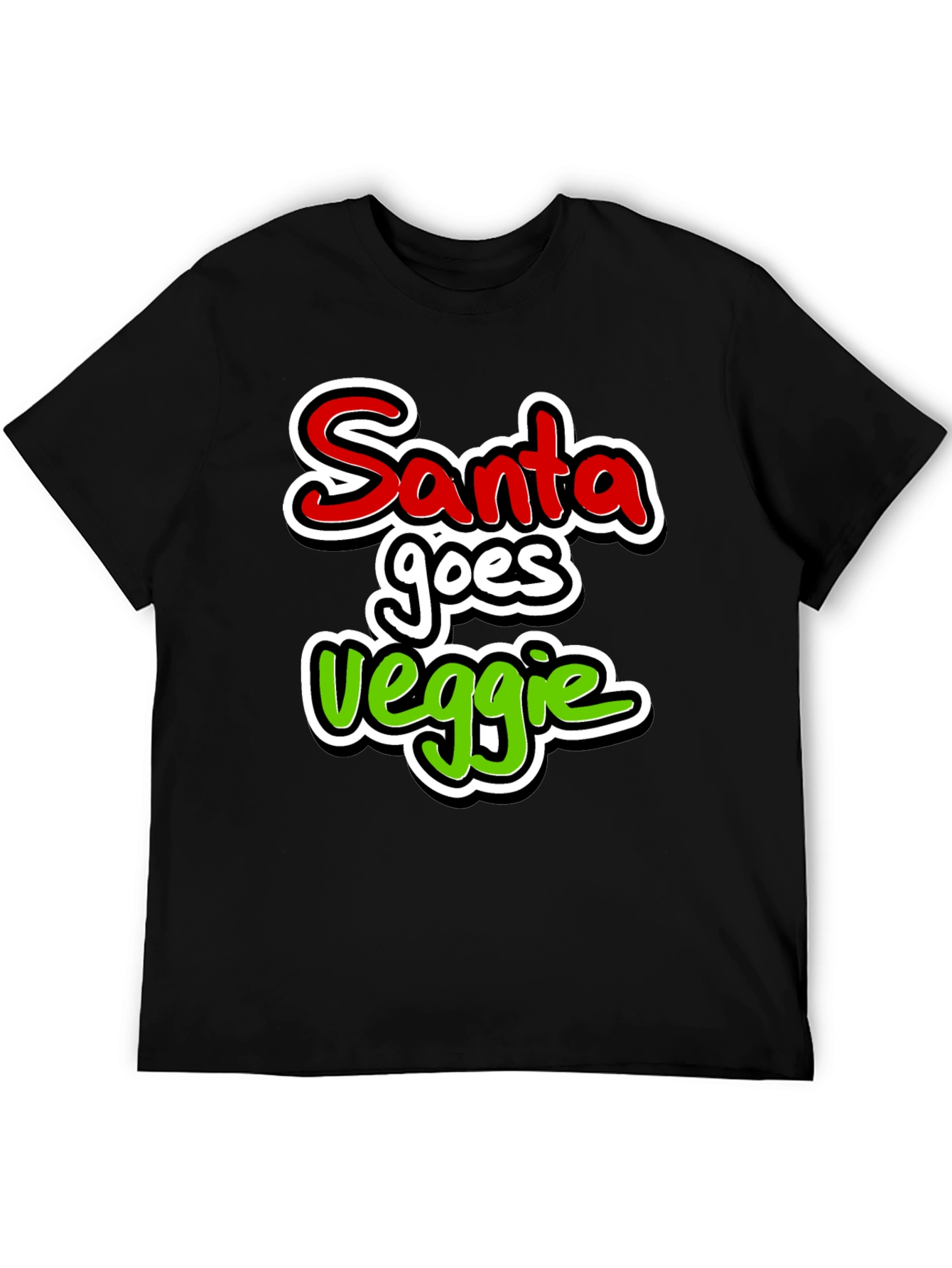 Santa Goes Veggie Graphic T-Shirt