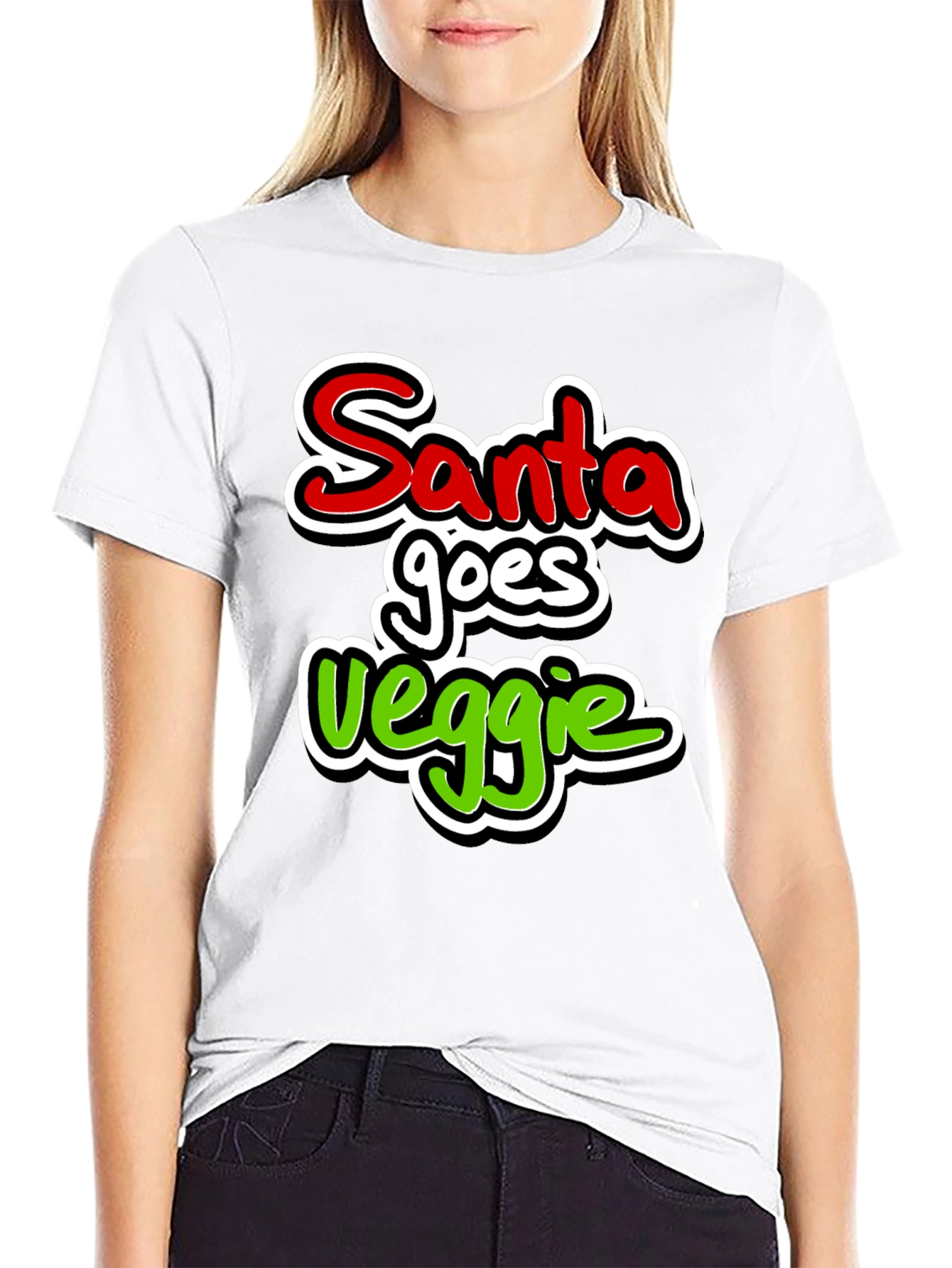 Santa Goes Veggie Graphic T-Shirt