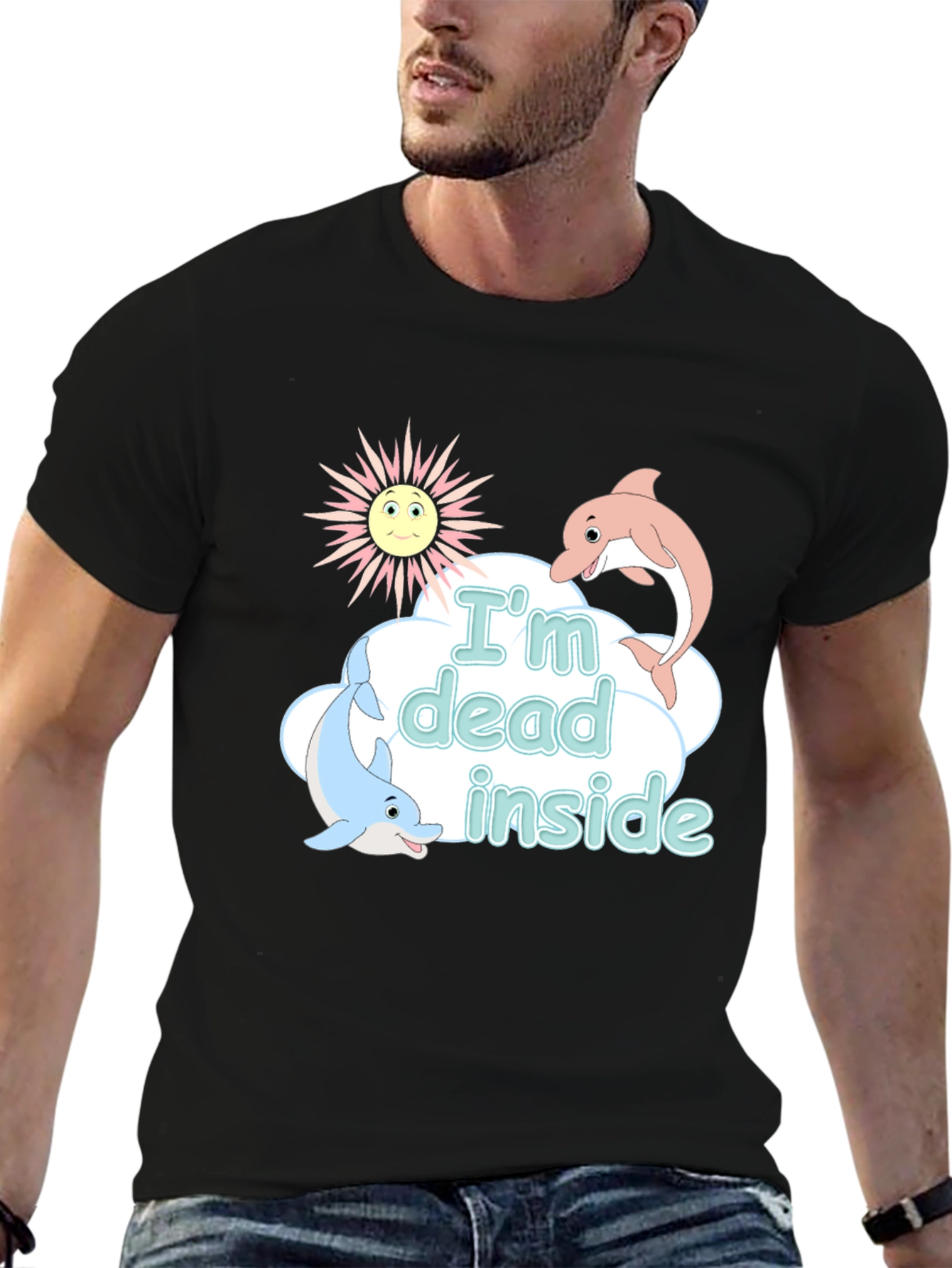 Im Dead Inside Funny Dolphin Graphic T-Shirt