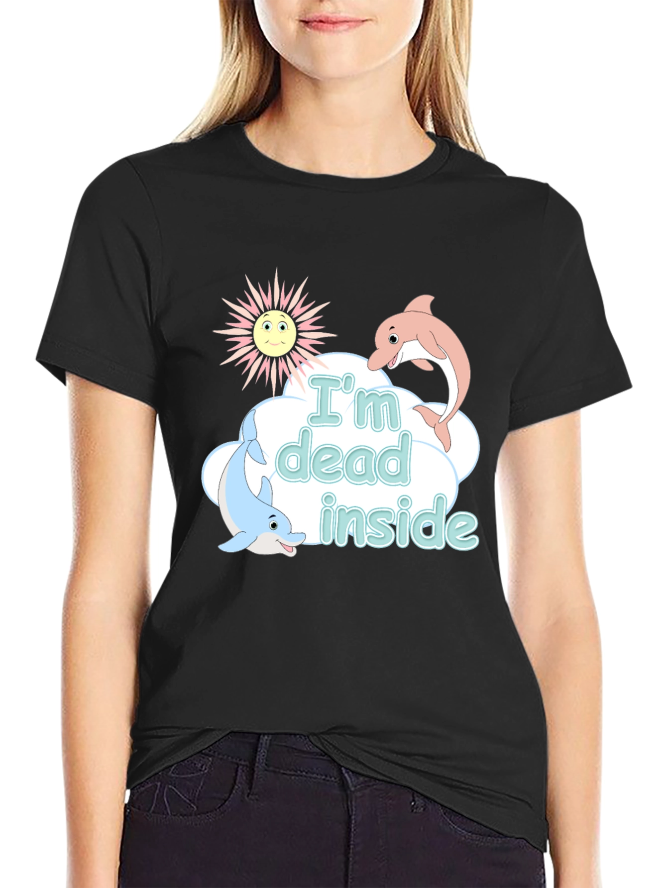 Im Dead Inside Funny Dolphin Graphic T-Shirt