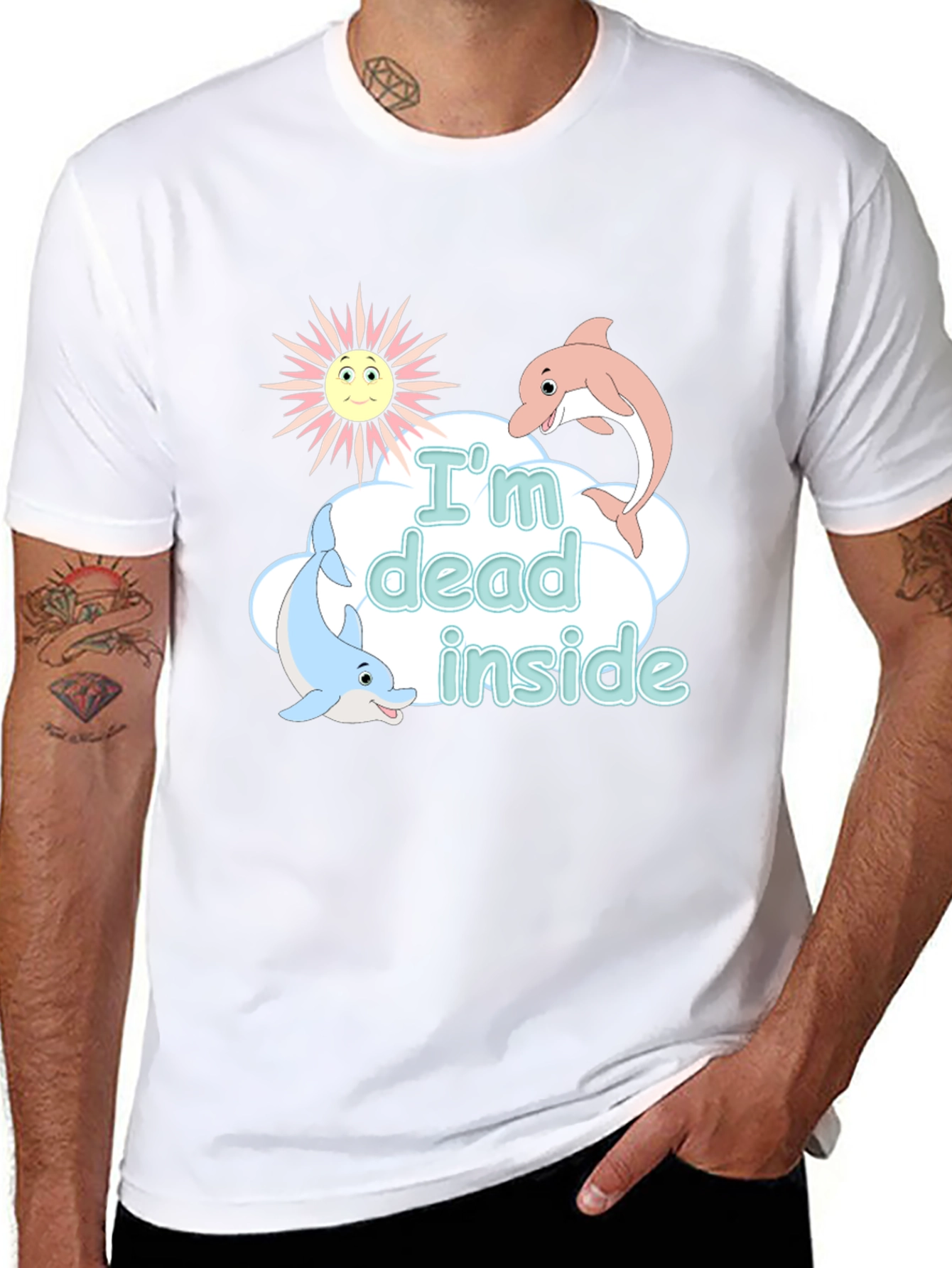 Im Dead Inside Funny Dolphin Graphic T-Shirt