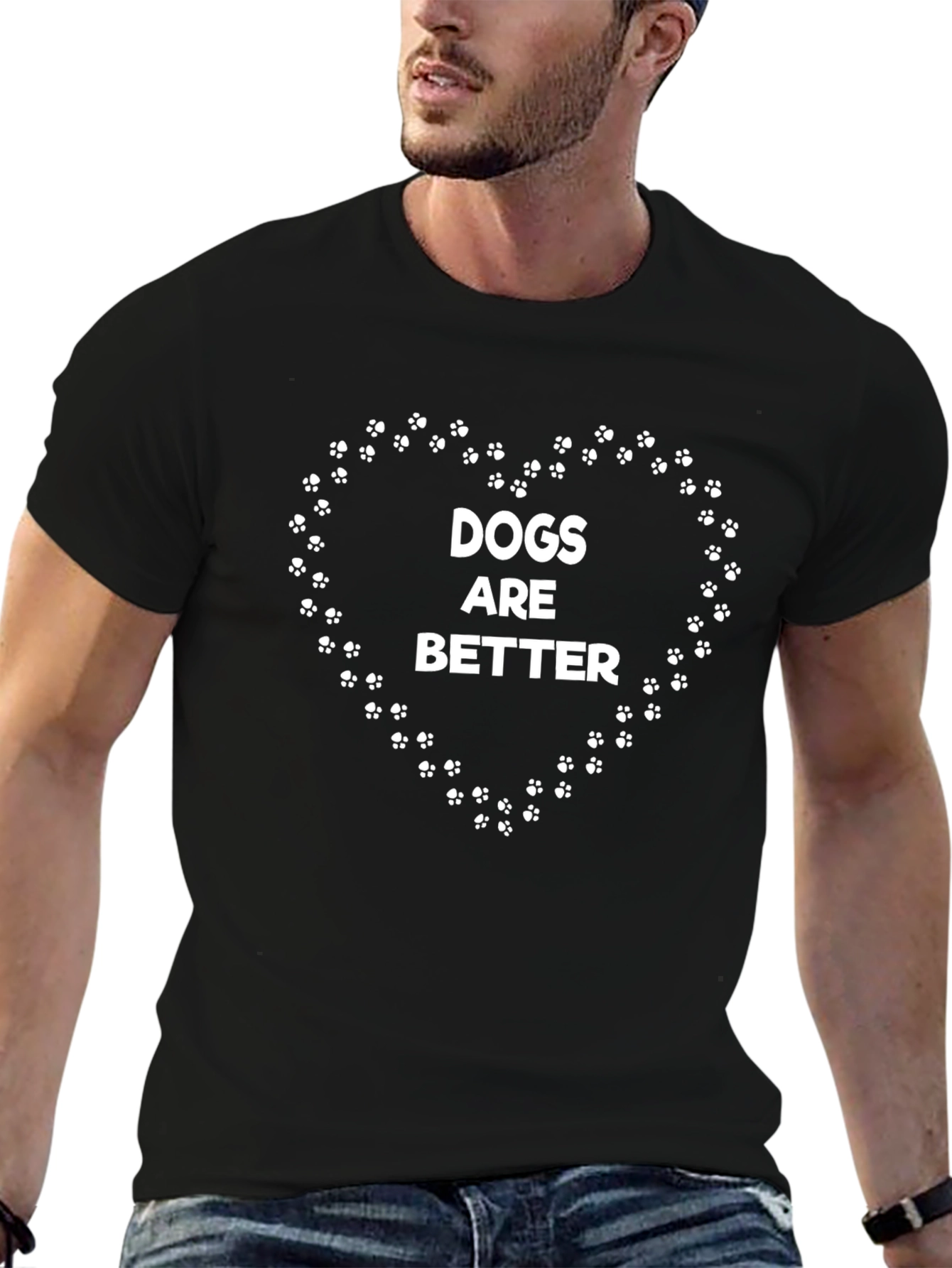 Dogs Are Better Paw Print Heart Tee