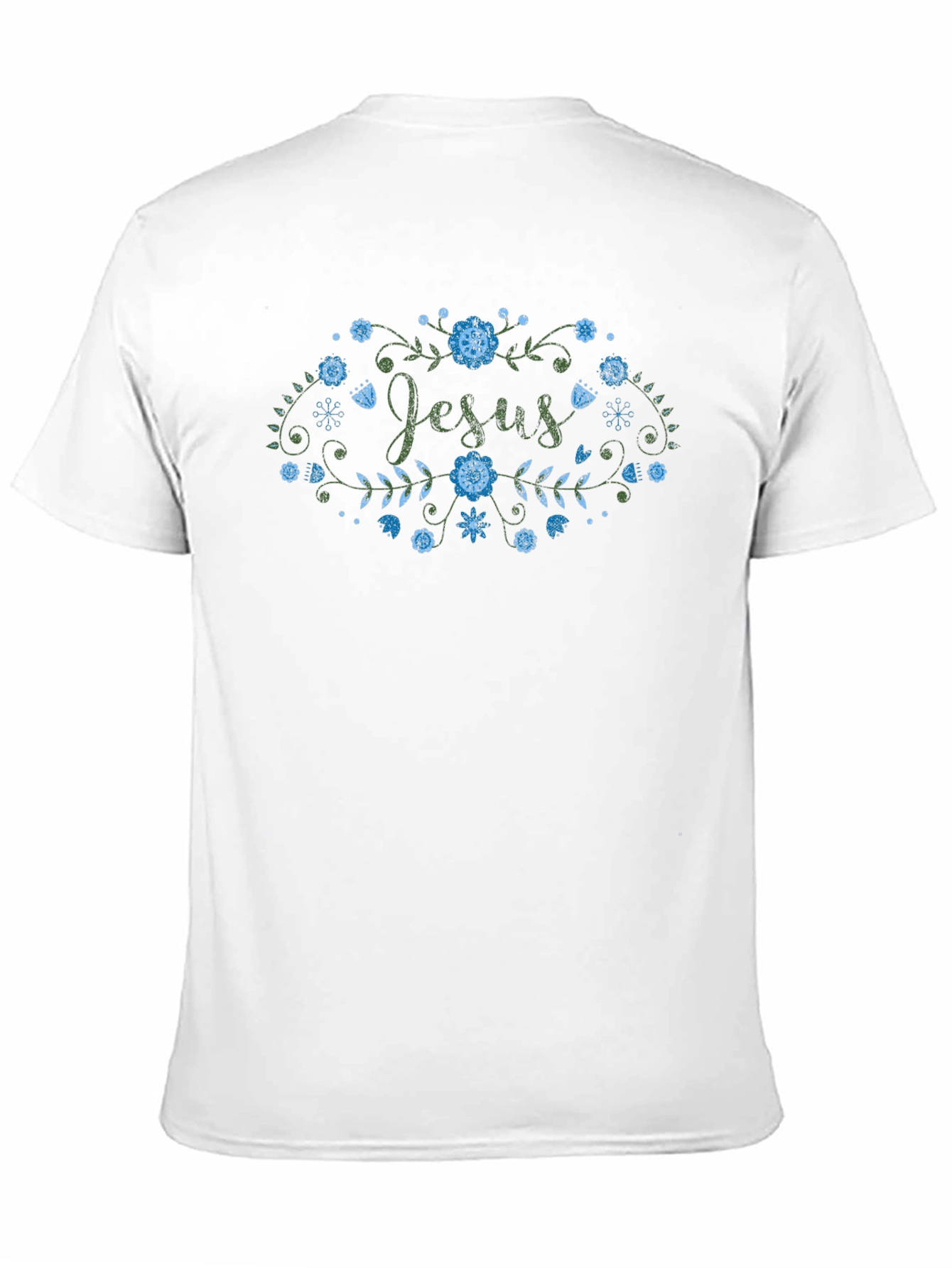 Floral Jesus Graphic Tee - Black