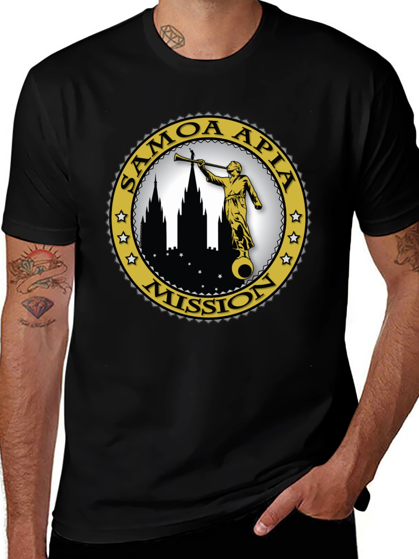 Samoa Apia Mission T-Shirt - Classic Black Cotton Tee