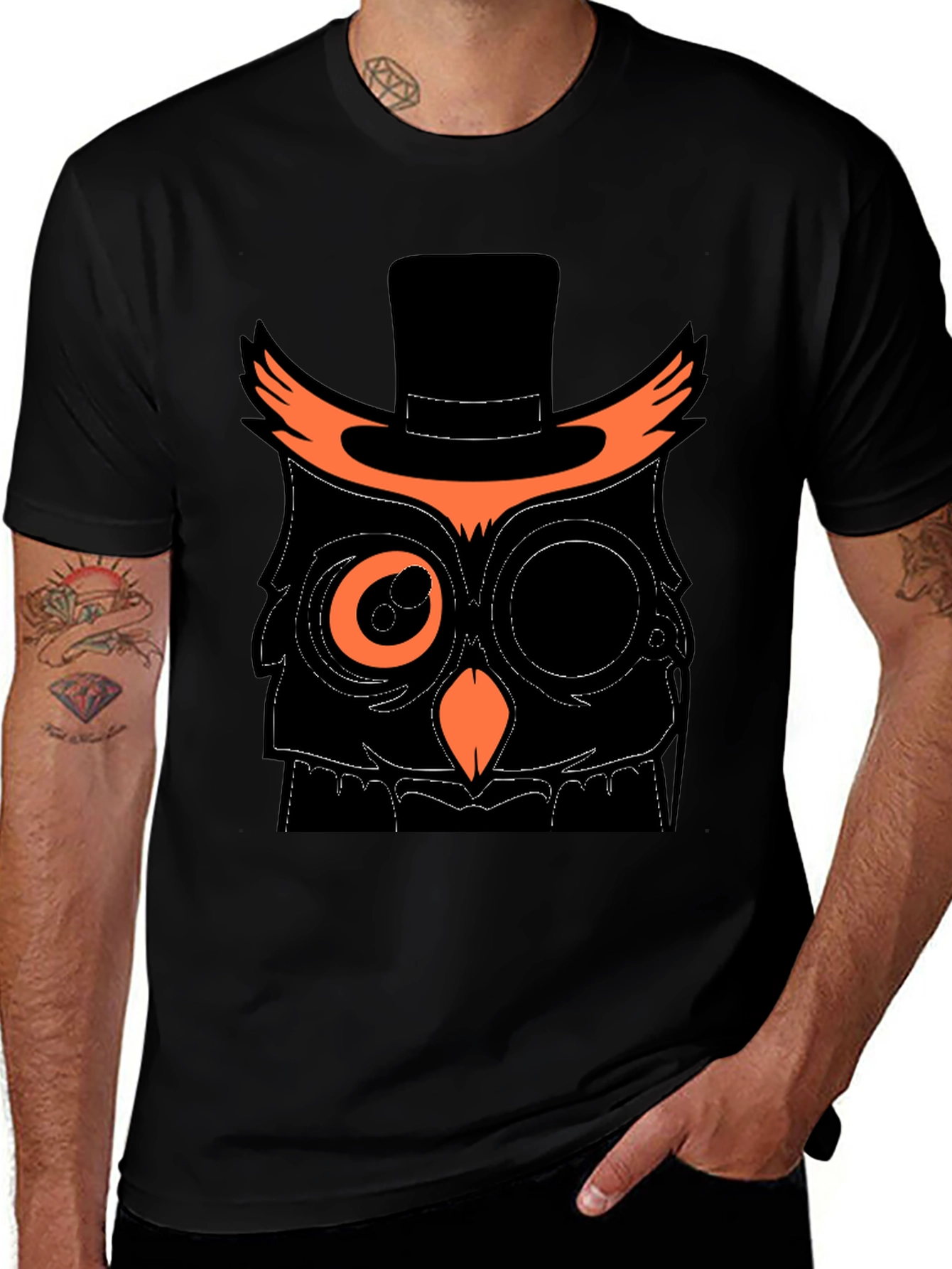 Steampunk Owl T-Shirt: Black Tee with Cool Graphic Design
