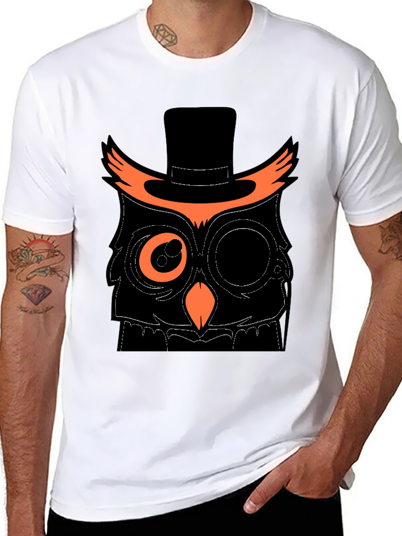 Steampunk Owl T-Shirt: Black Tee with Cool Graphic Design