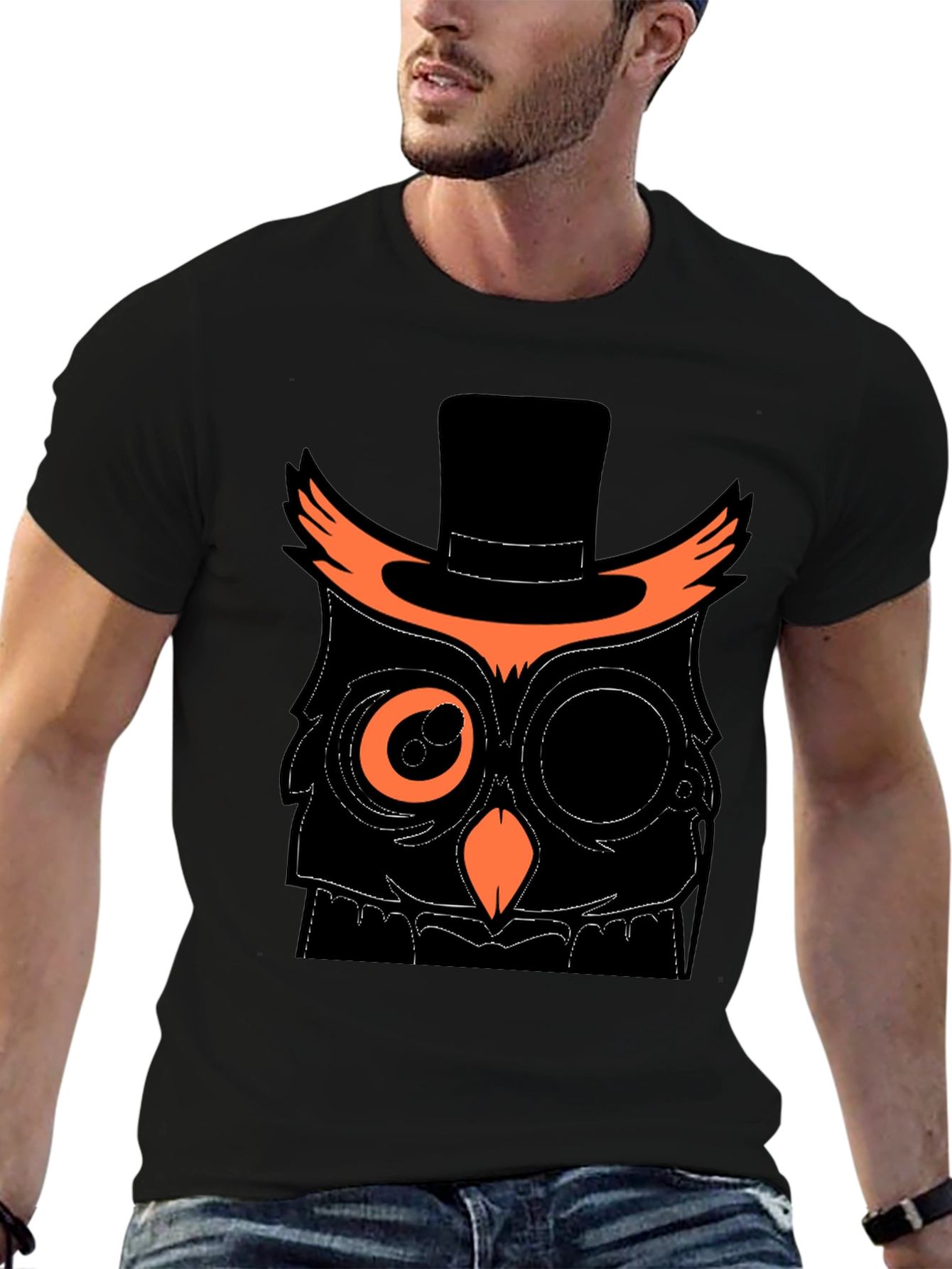 Steampunk Owl T-Shirt: Black Tee with Cool Graphic Design