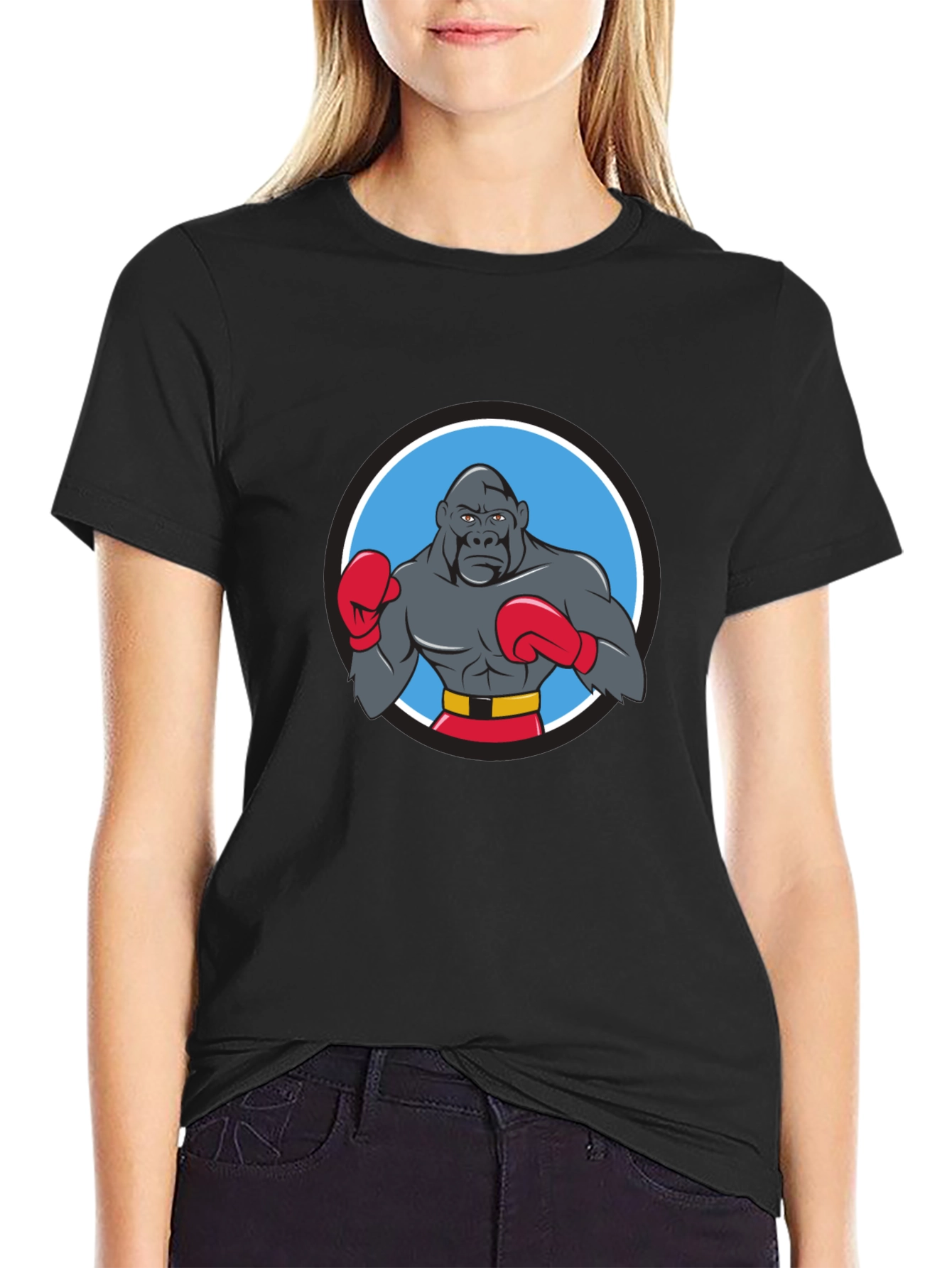 Gorilla Boxer Graphic T-Shirt - Black
