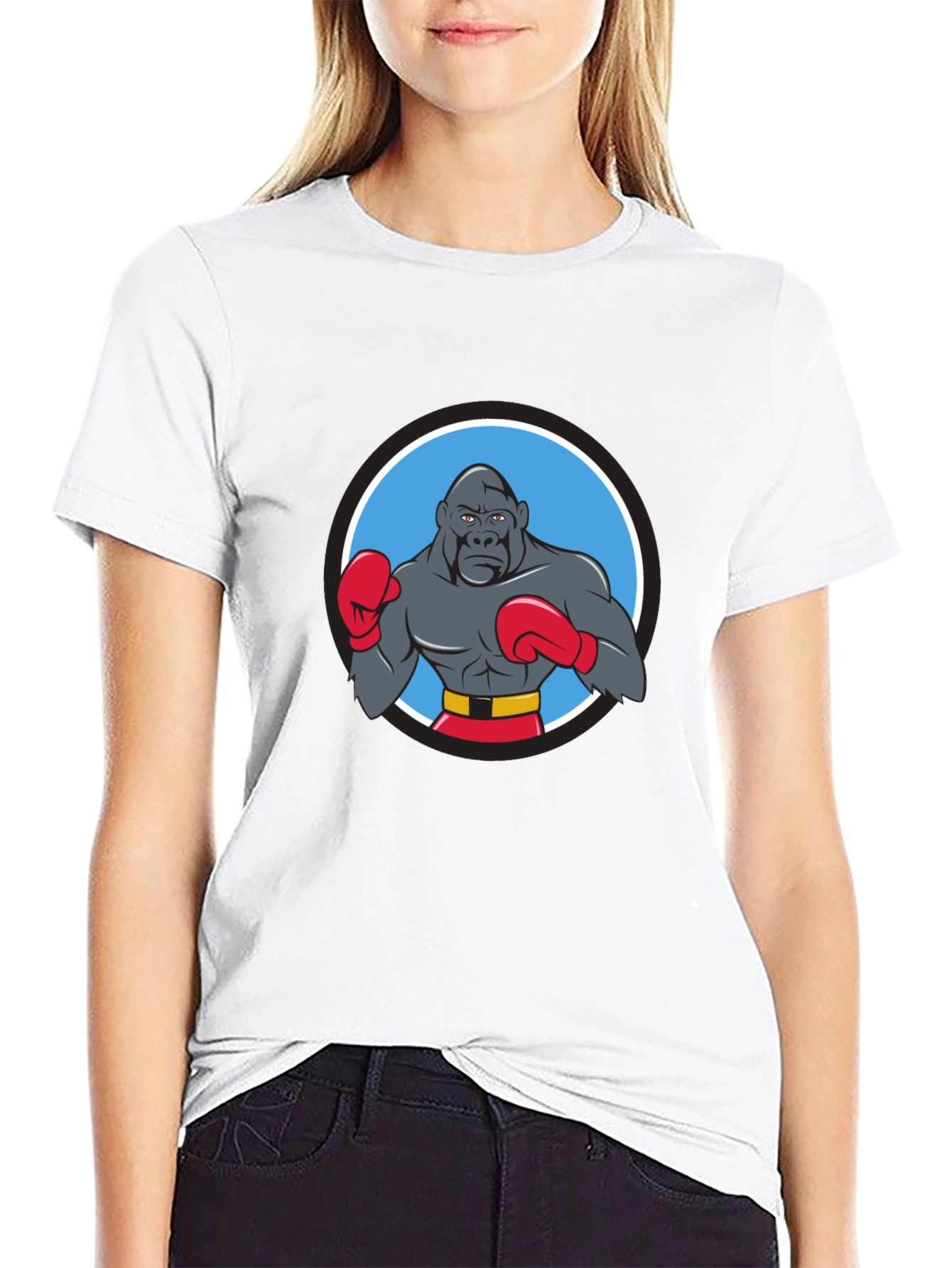 Gorilla Boxer Graphic T-Shirt - Black
