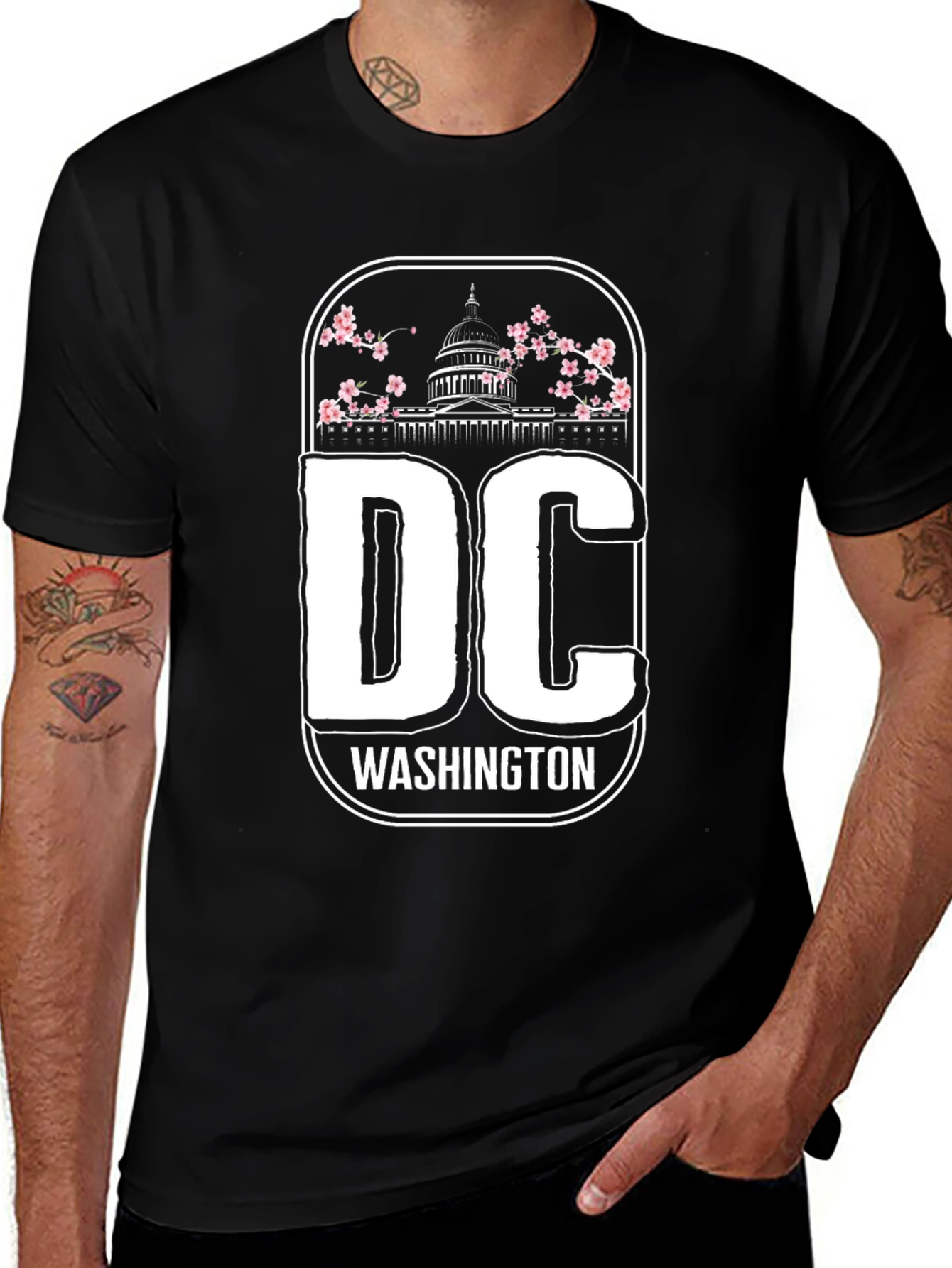 DC Washington Blossom Graphic Tee - Black