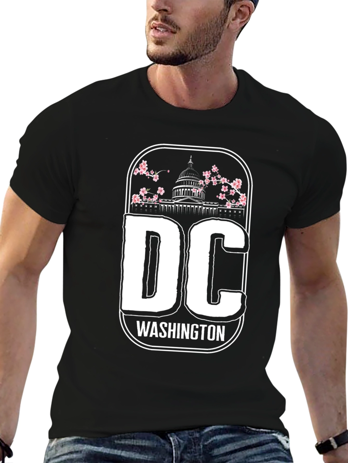 DC Washington Blossom Graphic Tee - Black