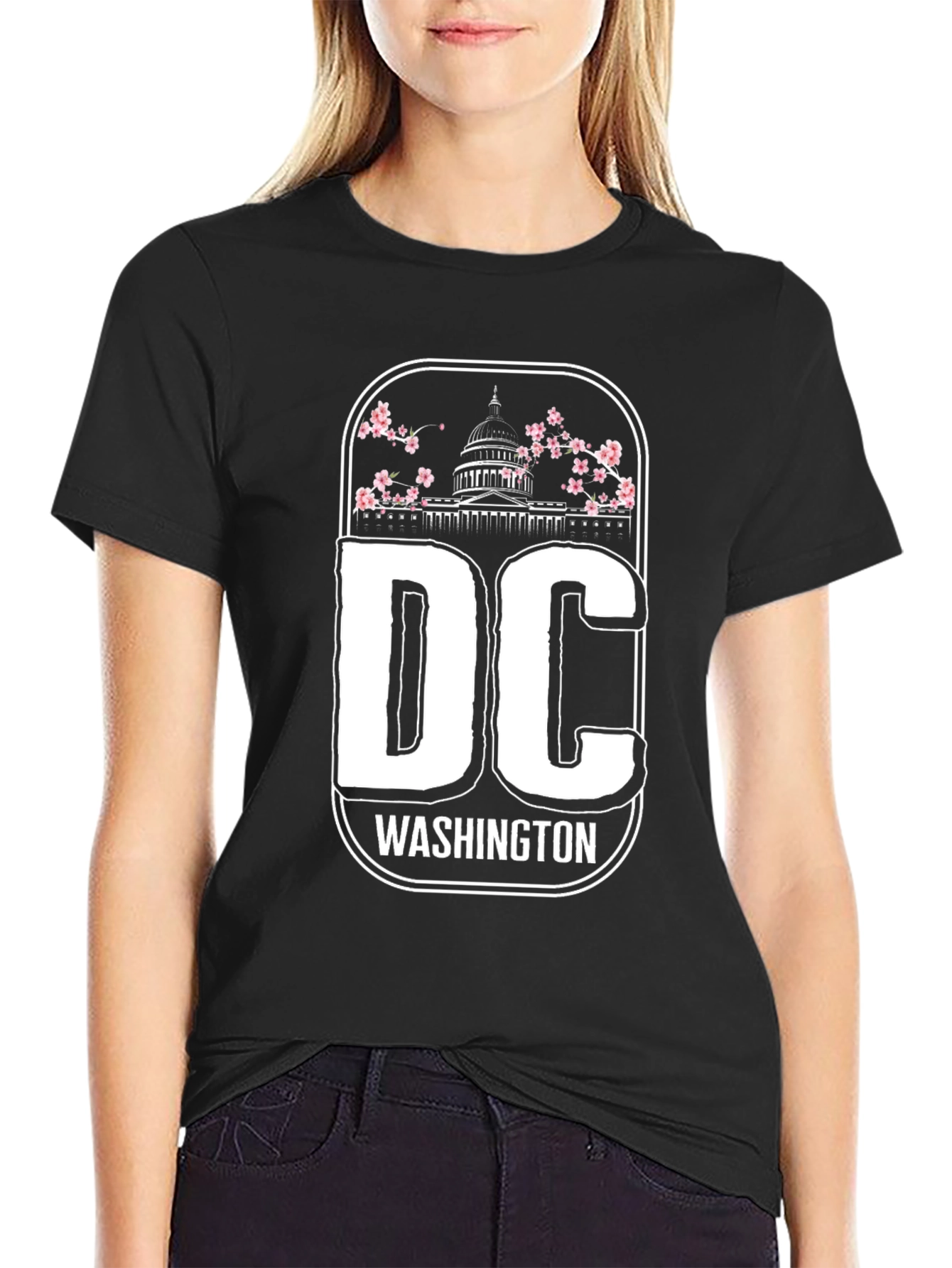 DC Washington Blossom Graphic Tee - Black