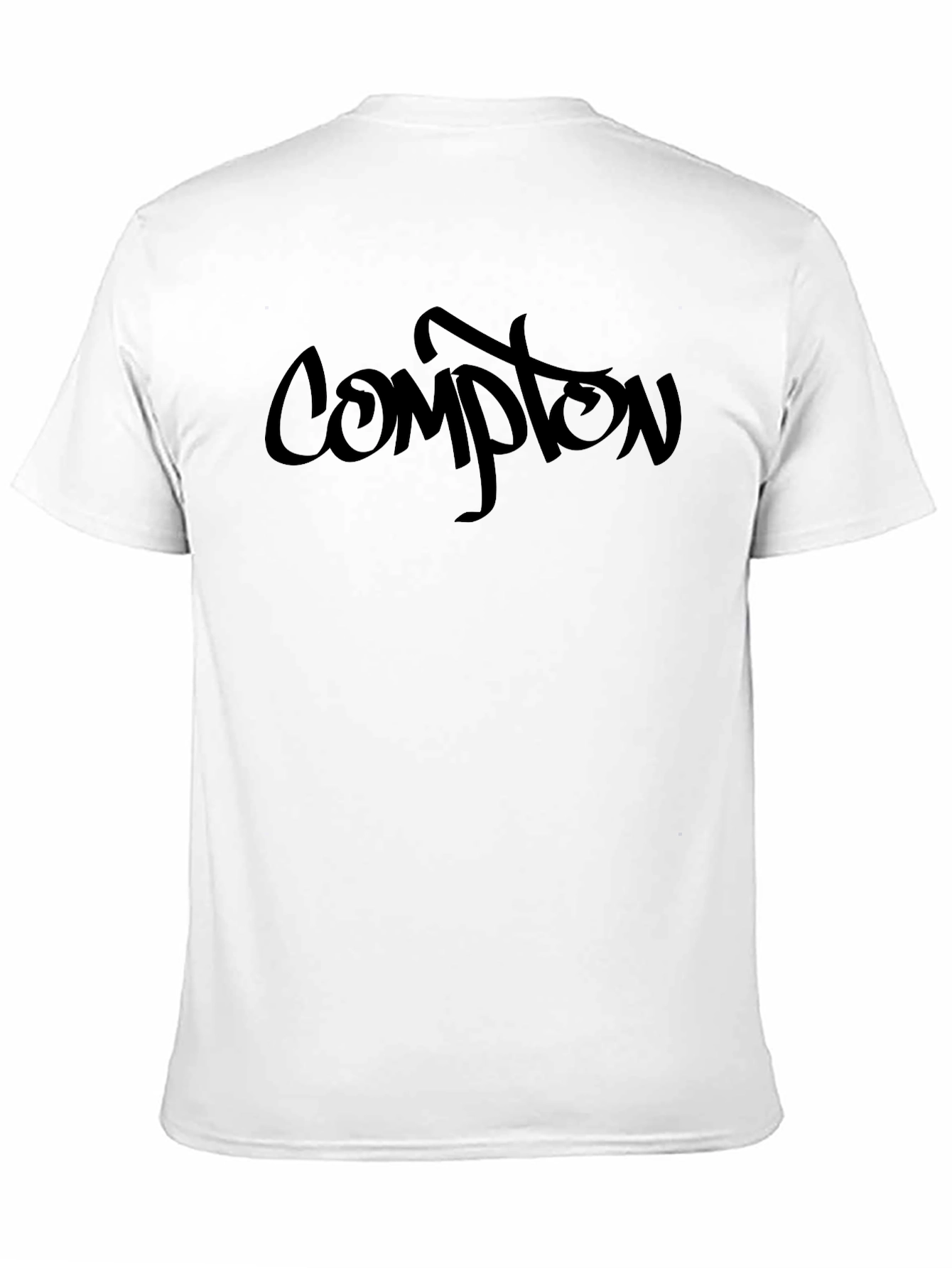 Compton Graphic Print T-Shirt - Casual Black Tee