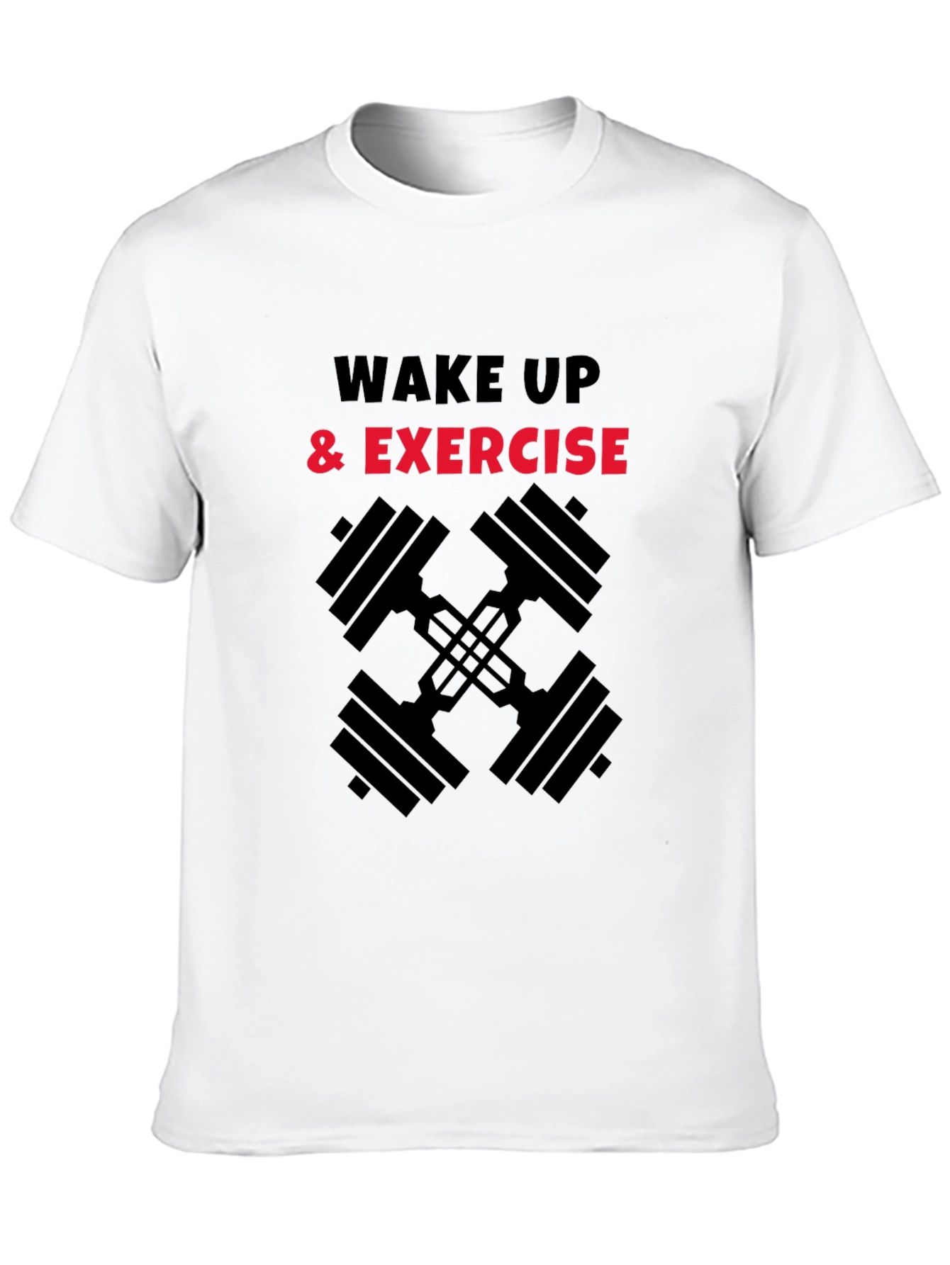 Wake Up & Exercise Black Graphic Tee