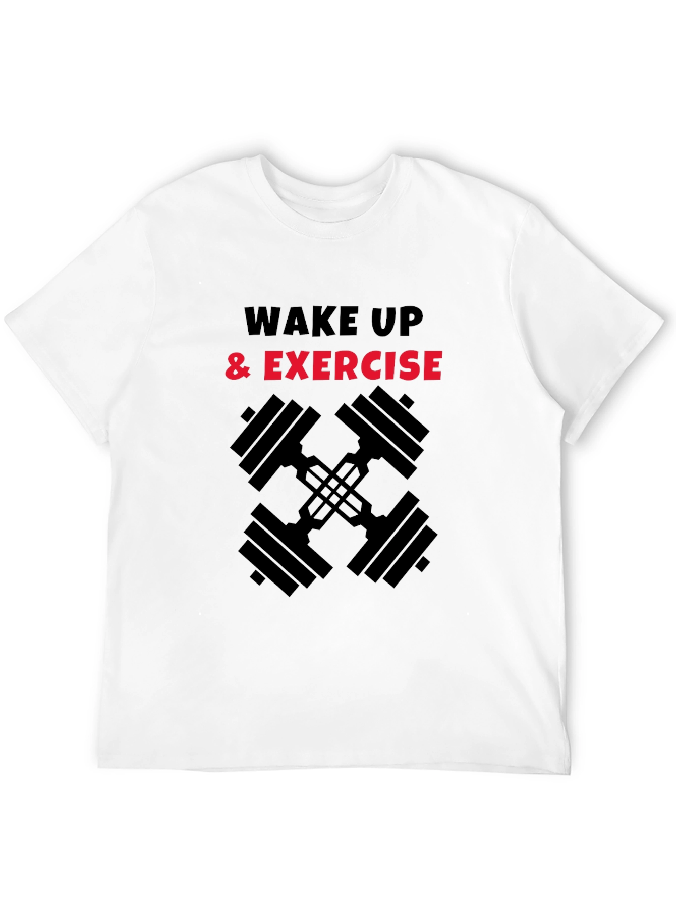 Wake Up & Exercise Black Graphic Tee