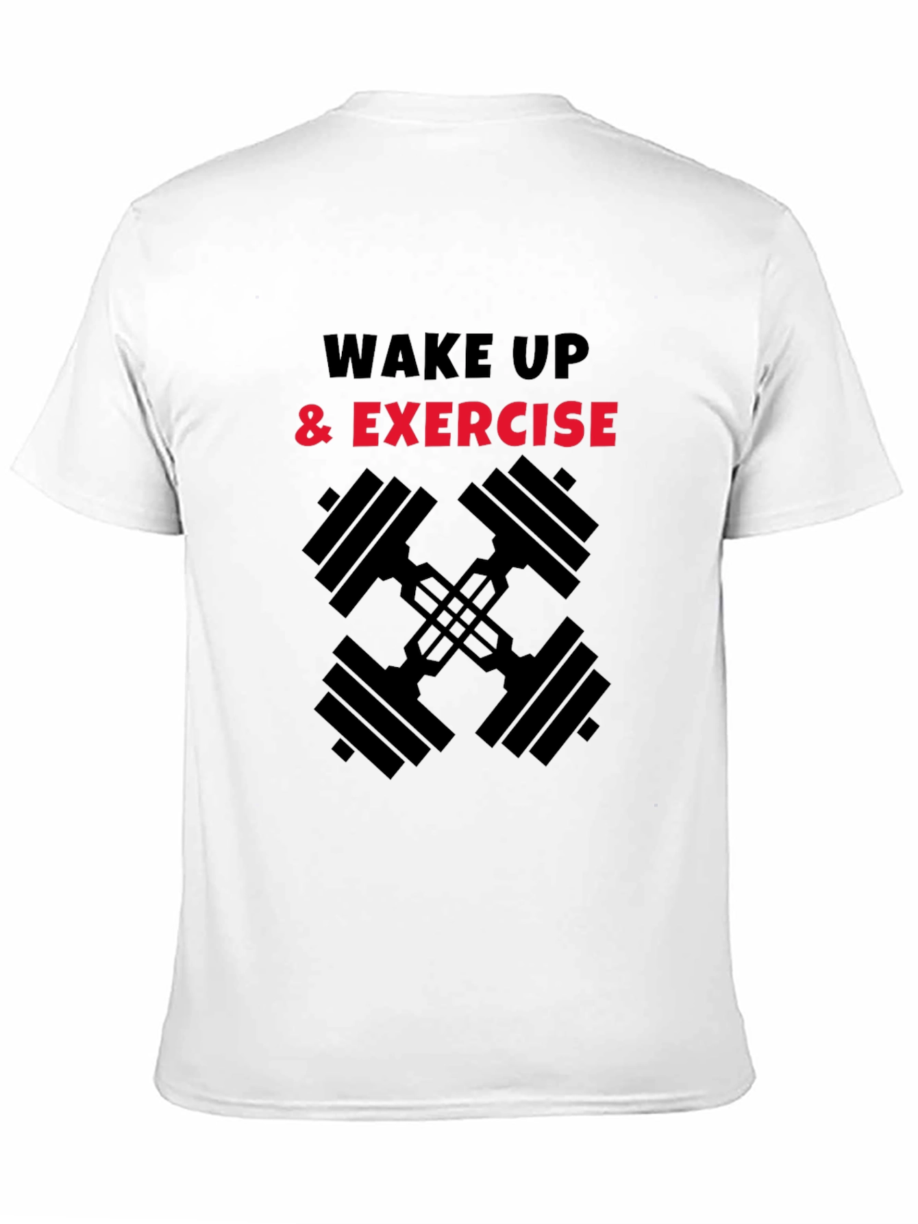 Wake Up & Exercise Black Graphic Tee