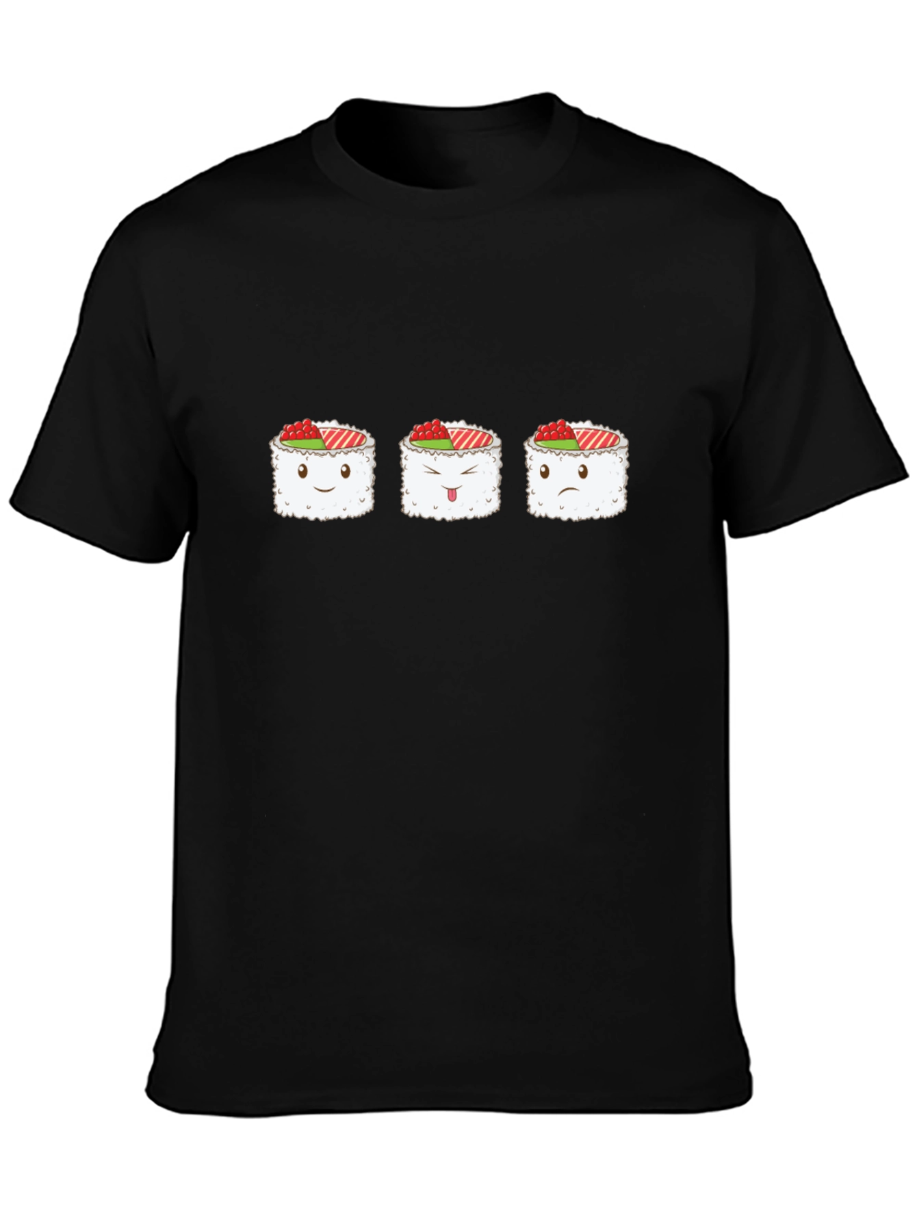 Sushi Moods Graphic Tee - Black Cotton Comfort