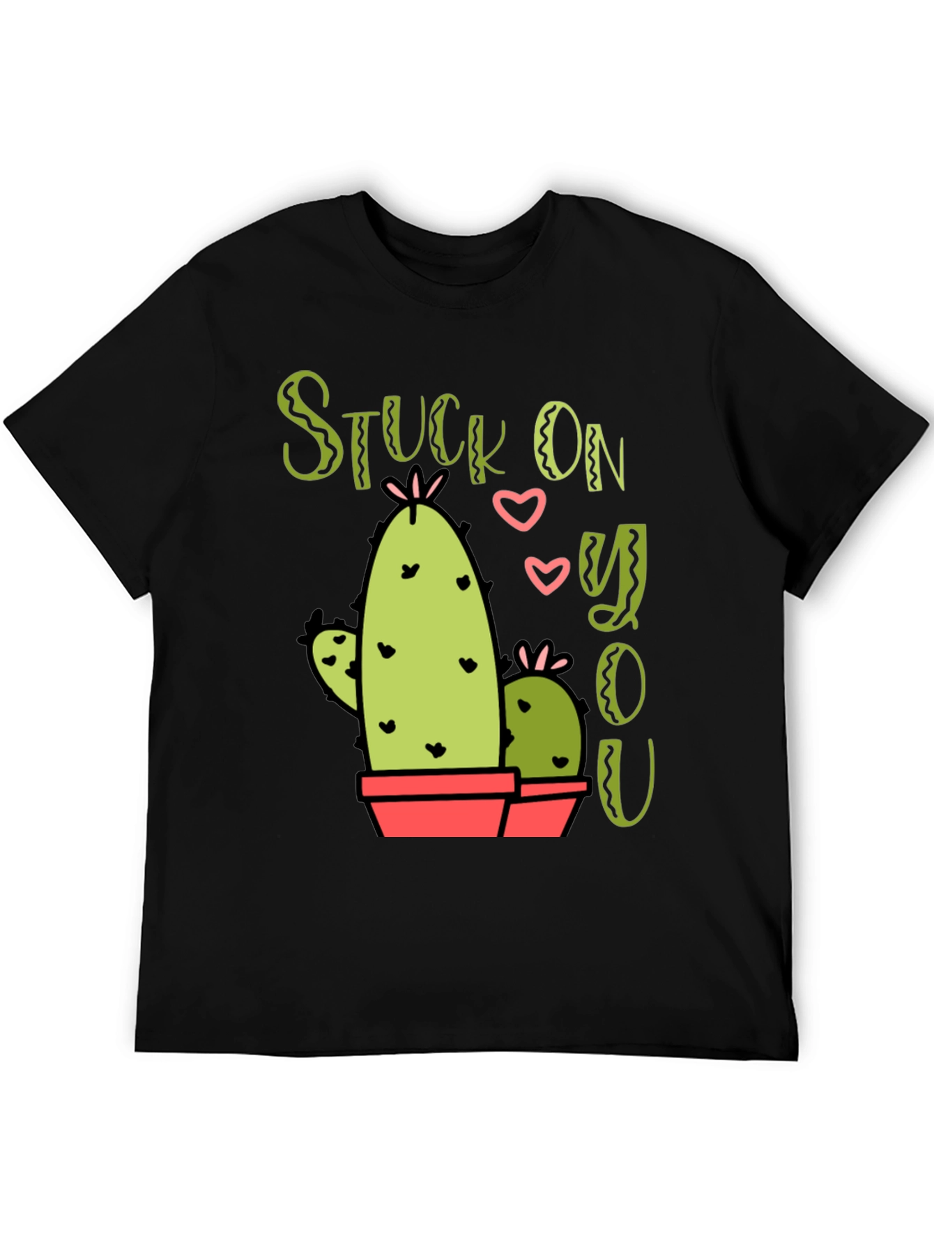 Stuck On You Cactus Graphic Black T-Shirt