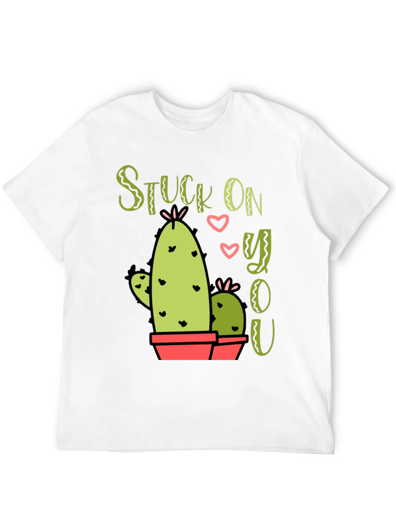 Stuck On You Cactus Graphic Black T-Shirt