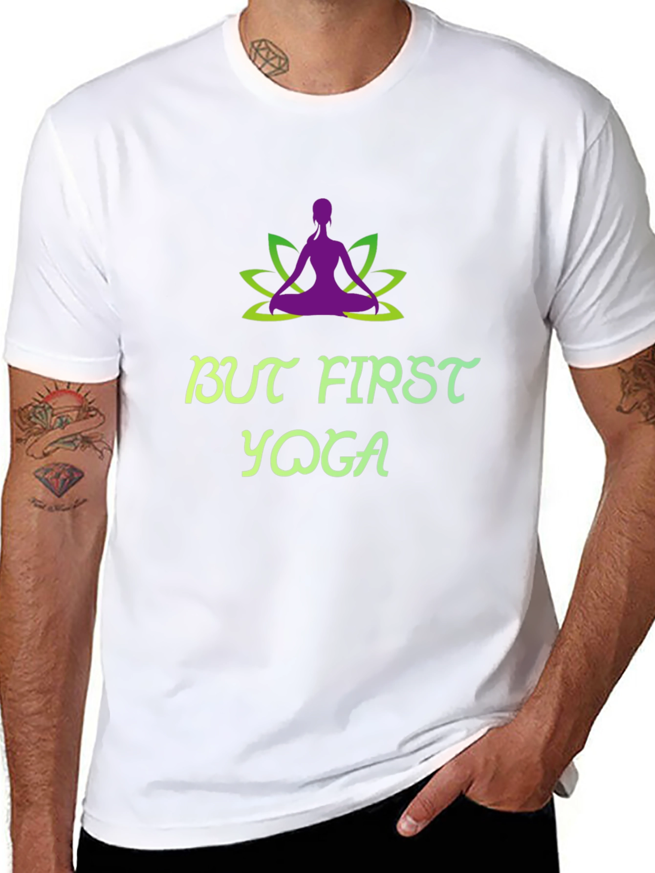 But First Yoga T-Shirt - Mens Black Graphic Tee