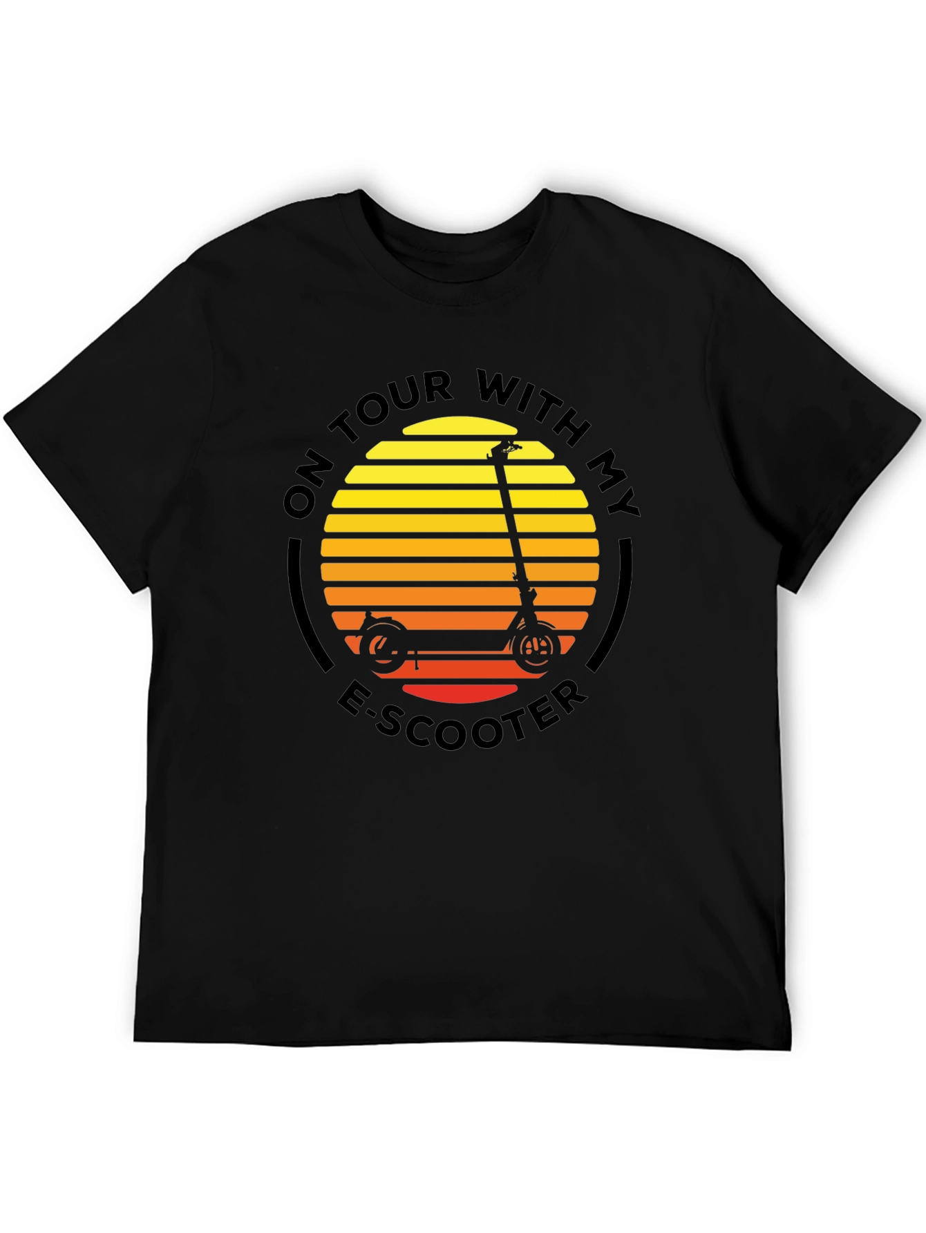E-Scooter Tour T-Shirt - Retro Sunset Design