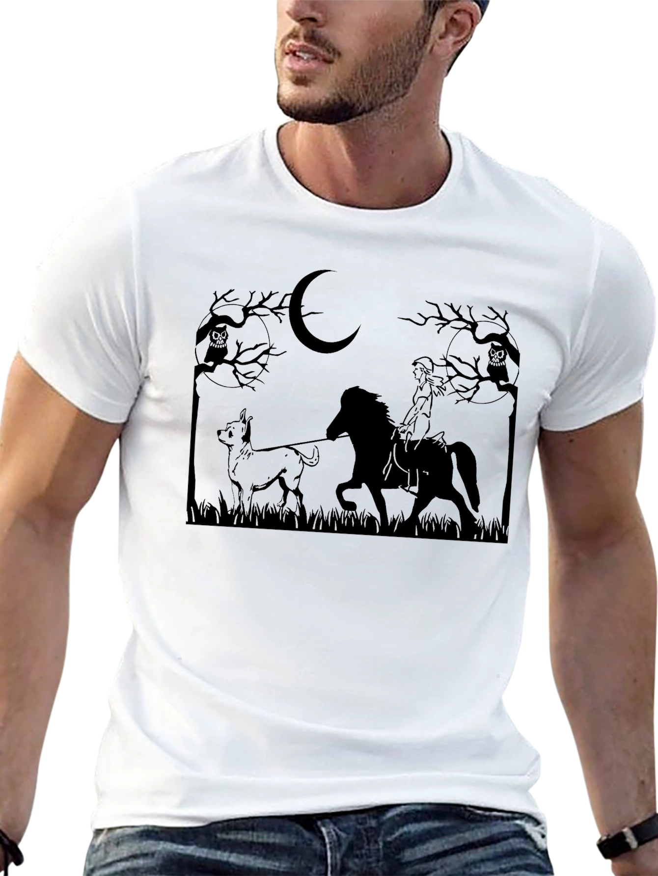 Moonlit Ride Graphic T-Shirt - Unisex Black Tee