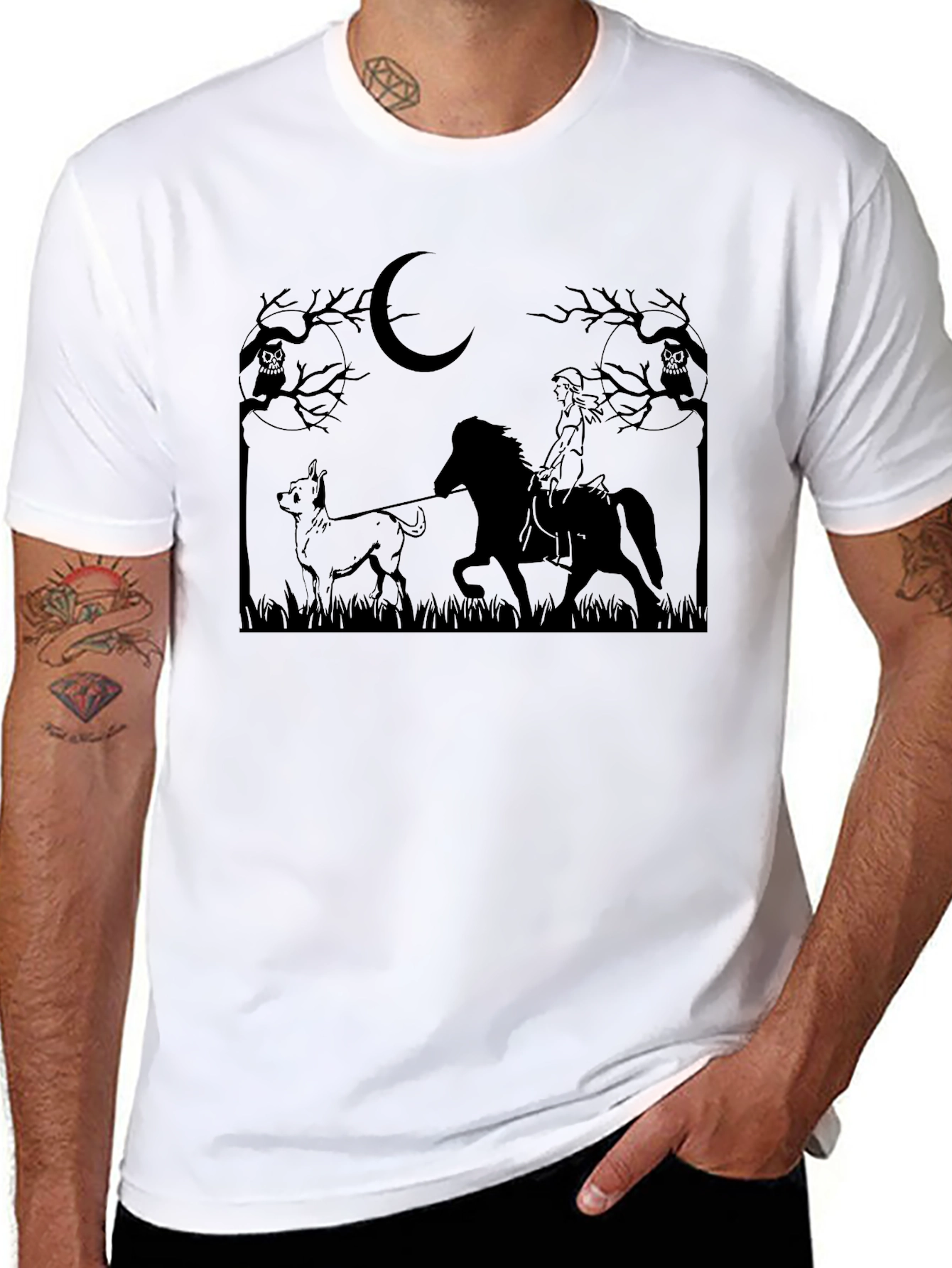 Moonlit Ride Graphic T-Shirt - Unisex Black Tee