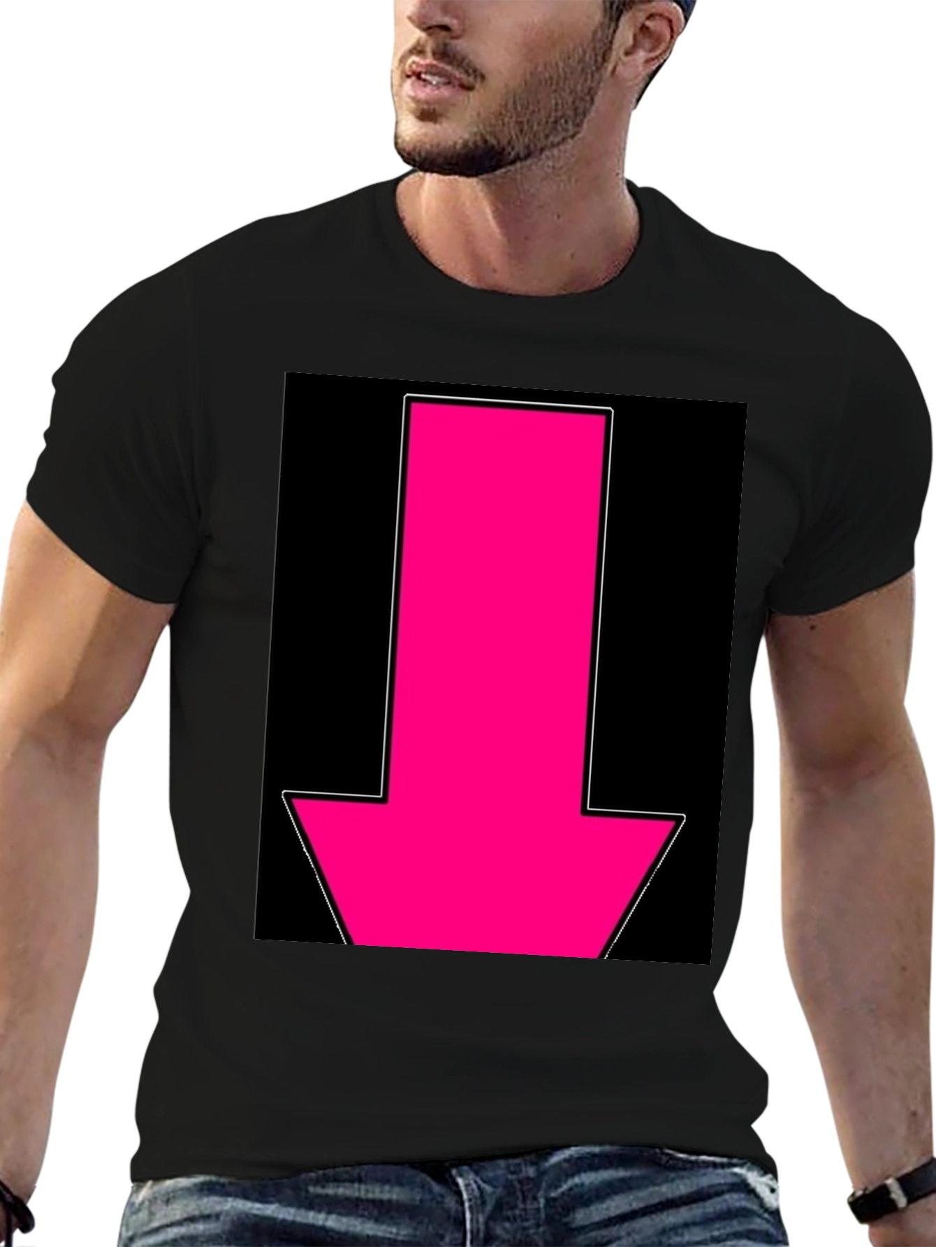 Hot Pink Arrow Graphic Tee - Bold Statement T-Shirt