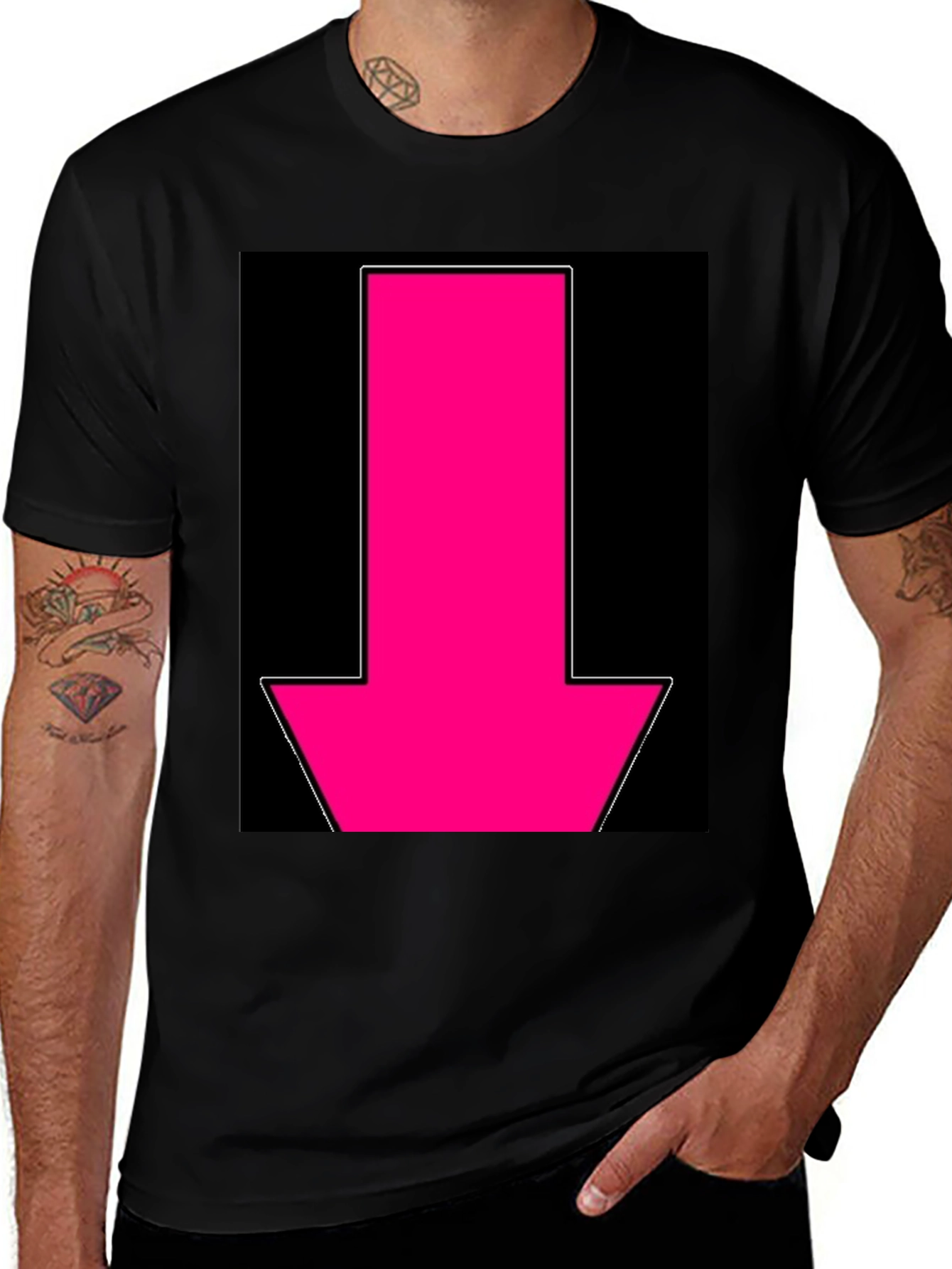 Hot Pink Arrow Graphic Tee - Bold Statement T-Shirt