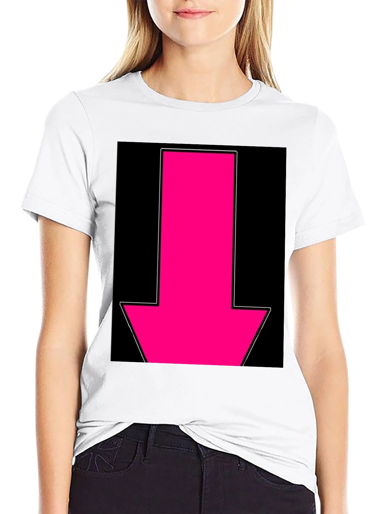 Hot Pink Arrow Graphic Tee - Bold Statement T-Shirt