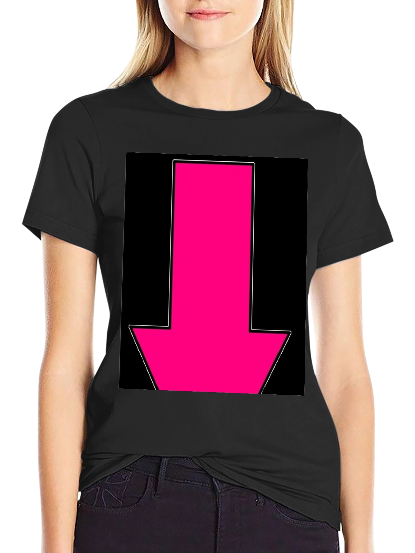 Hot Pink Arrow Graphic Tee - Bold Statement T-Shirt