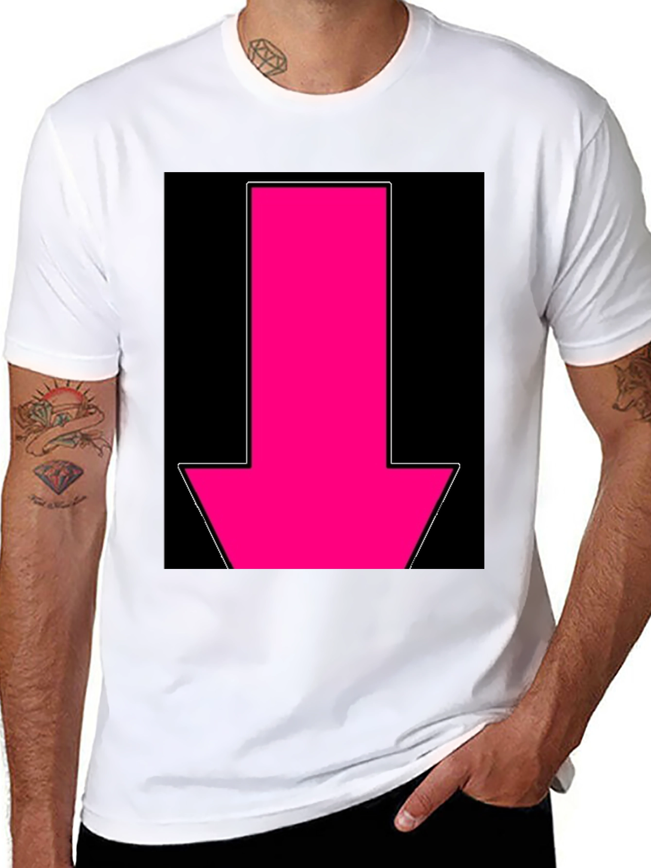 Hot Pink Arrow Graphic Tee - Bold Statement T-Shirt