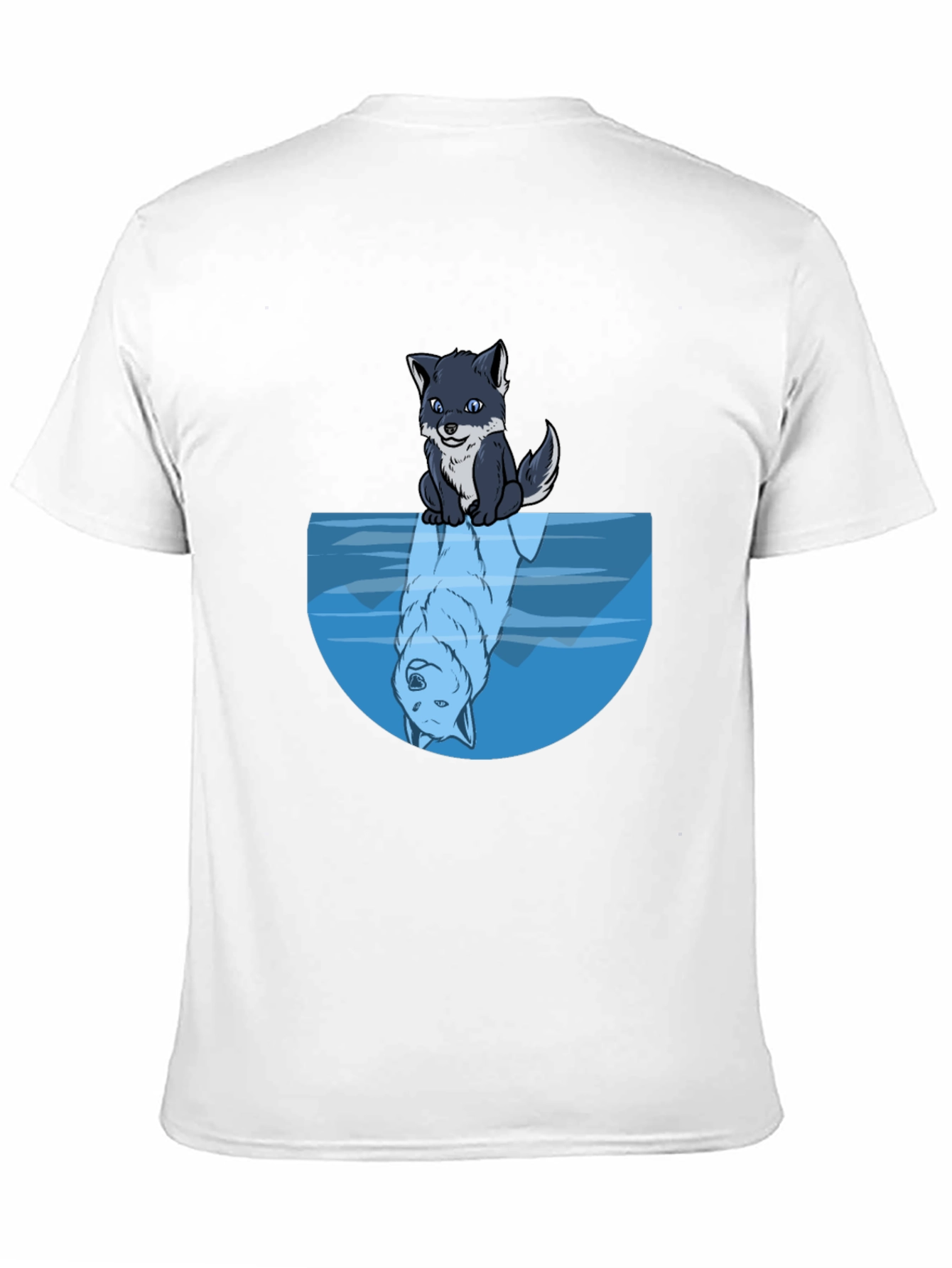 Wolf Reflection Graphic Tee - Soft Black Cotton